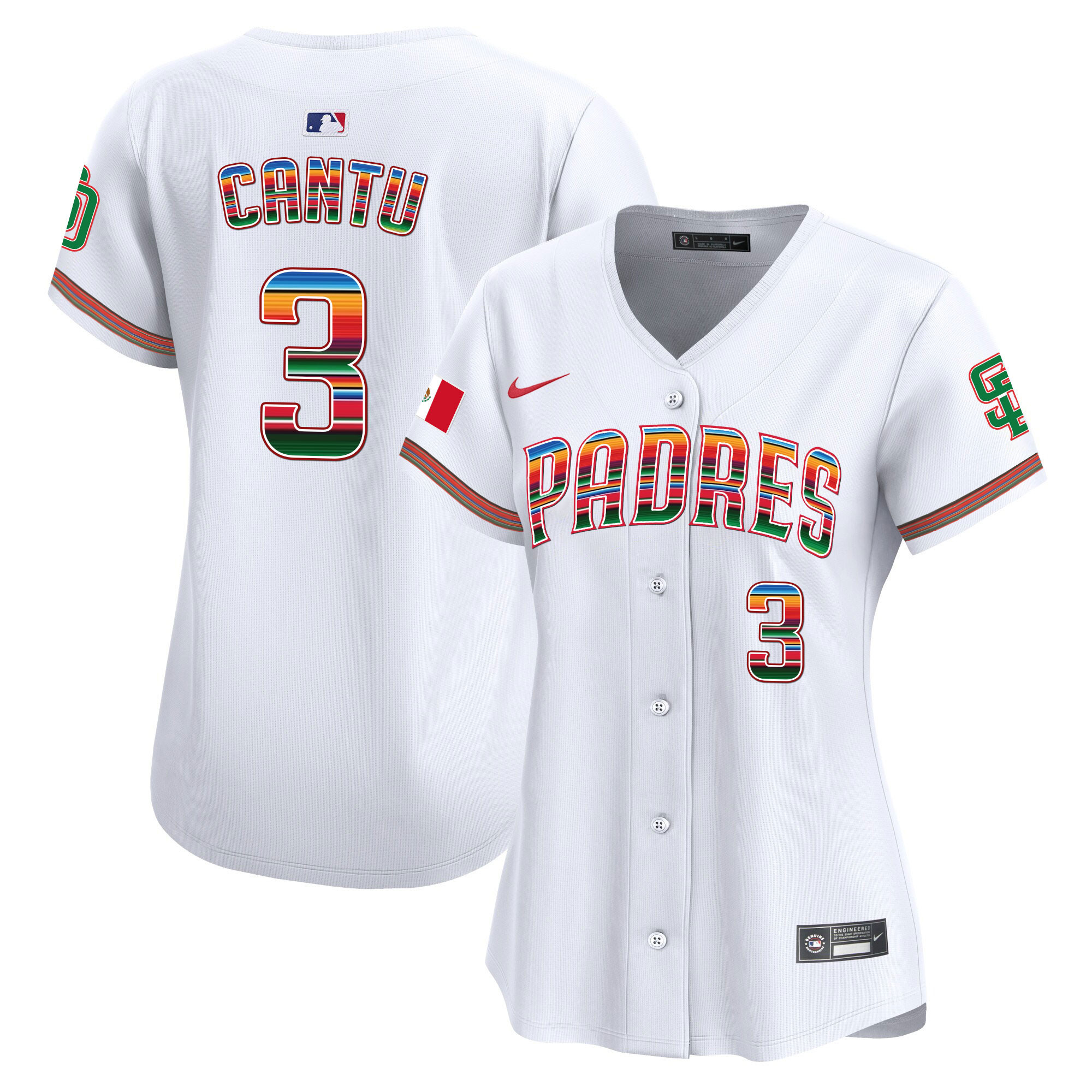 Jorge Cantu Women's San Diego Padres Mexico Premier Limited White Jersey - All Stitched