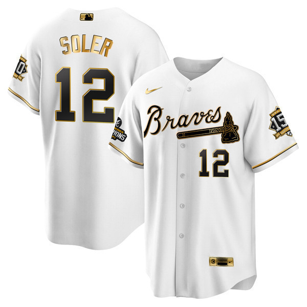 Jorge Soler Atlanta Braves World Series Champion White Gold Flex Base 2021 Jersey - All Stitched