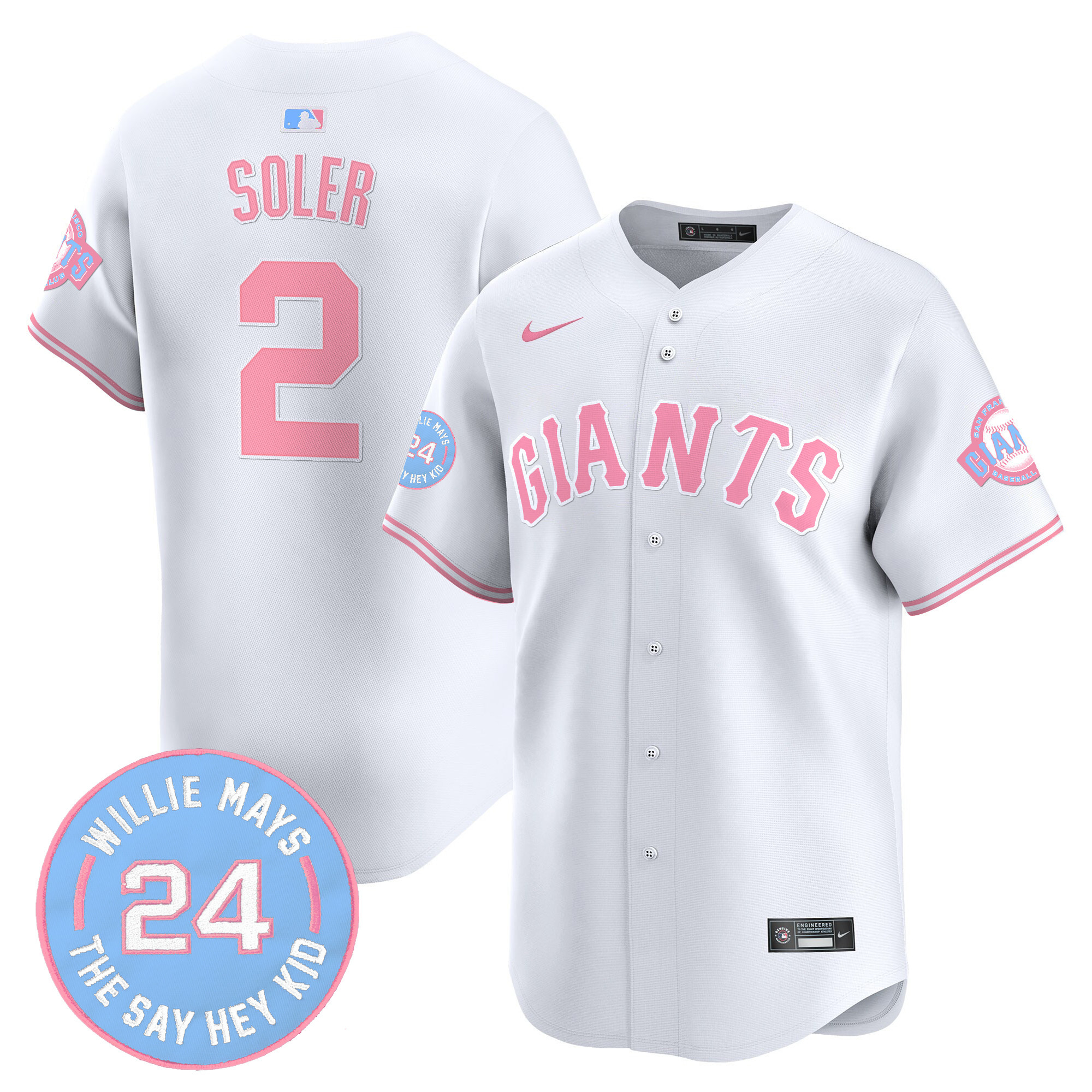 Jorge SolerUnisex San Francisco Giants Bubblegum Pink Vapor Premier Limited White Jersey - All Stitched