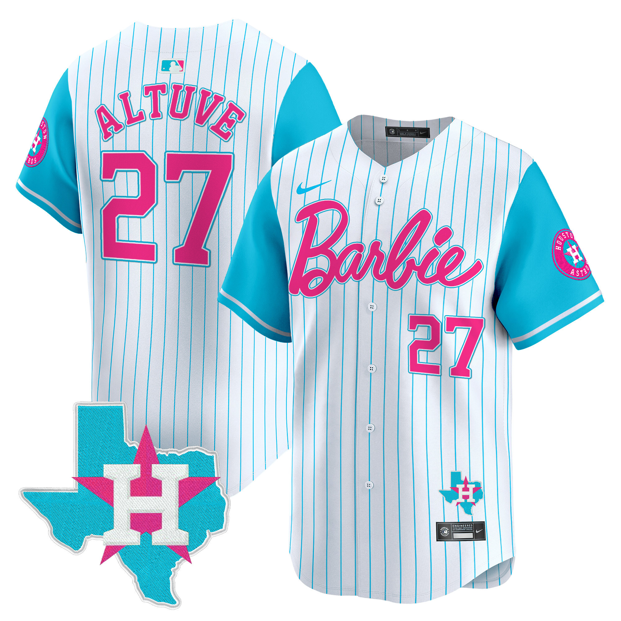 JosÈ AltuveUnisex Houston Astros Barbie Vapor Premier Limited Pinstripe Jersey - All Stitched