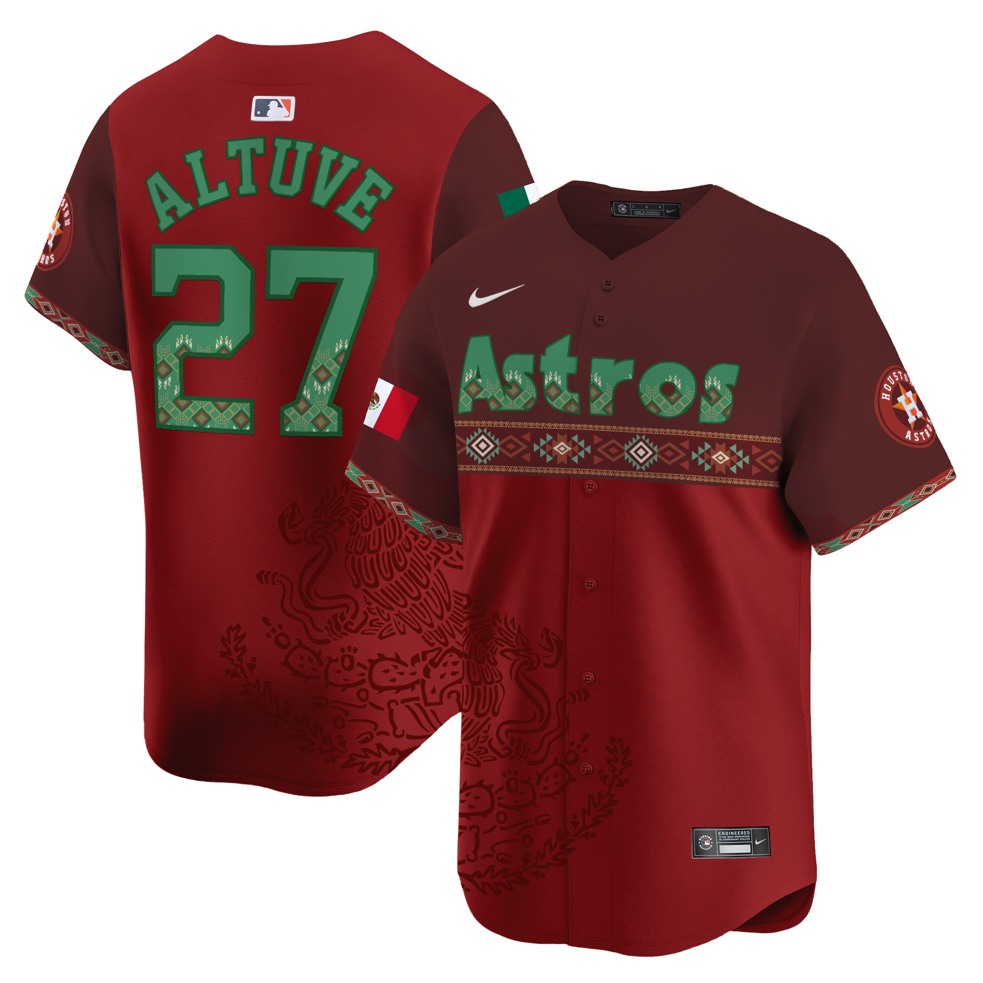 JosÈ AltuveUnisex Houston Astros Mexico Vapor Premier Limited Red Jersey - Printed