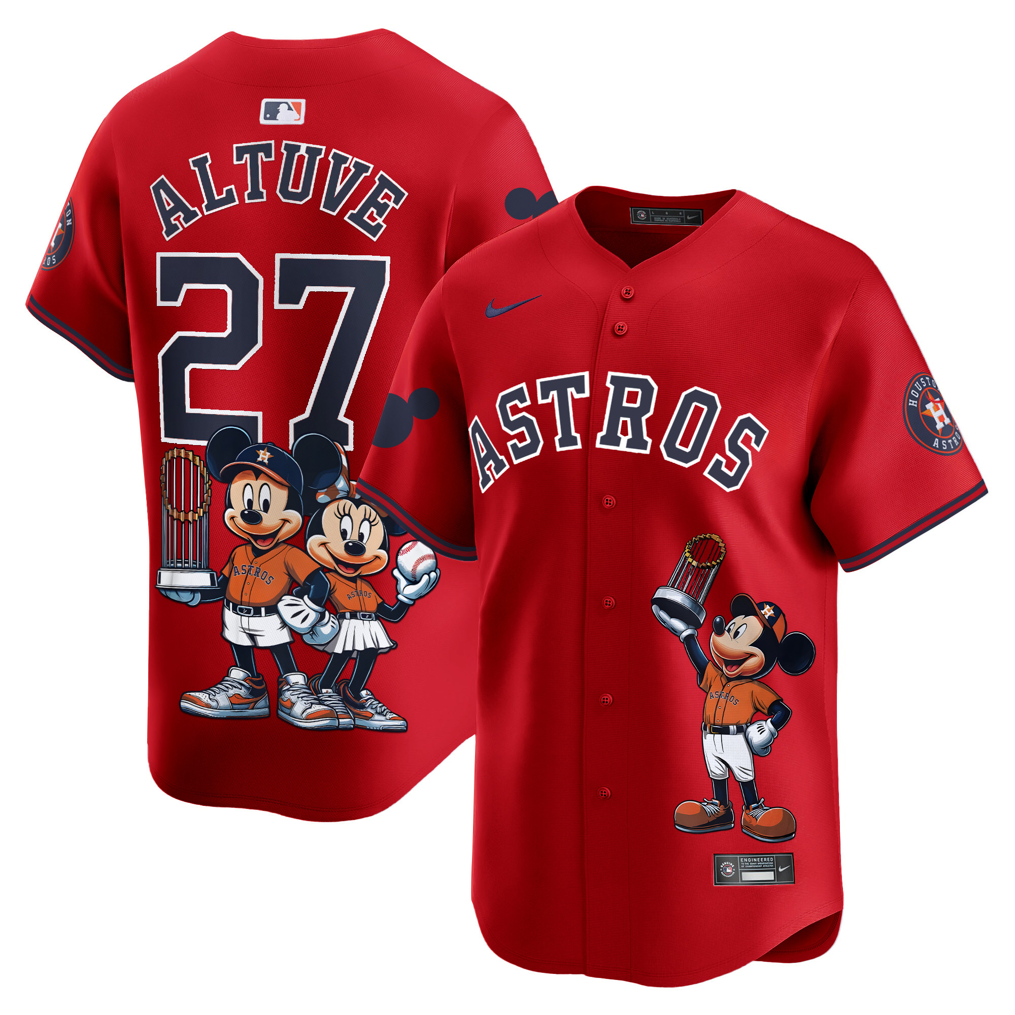 JosÈ AltuveUnisex Houston Astros Mickey Houston Vapor Premier Limited Red Jersey - Printed