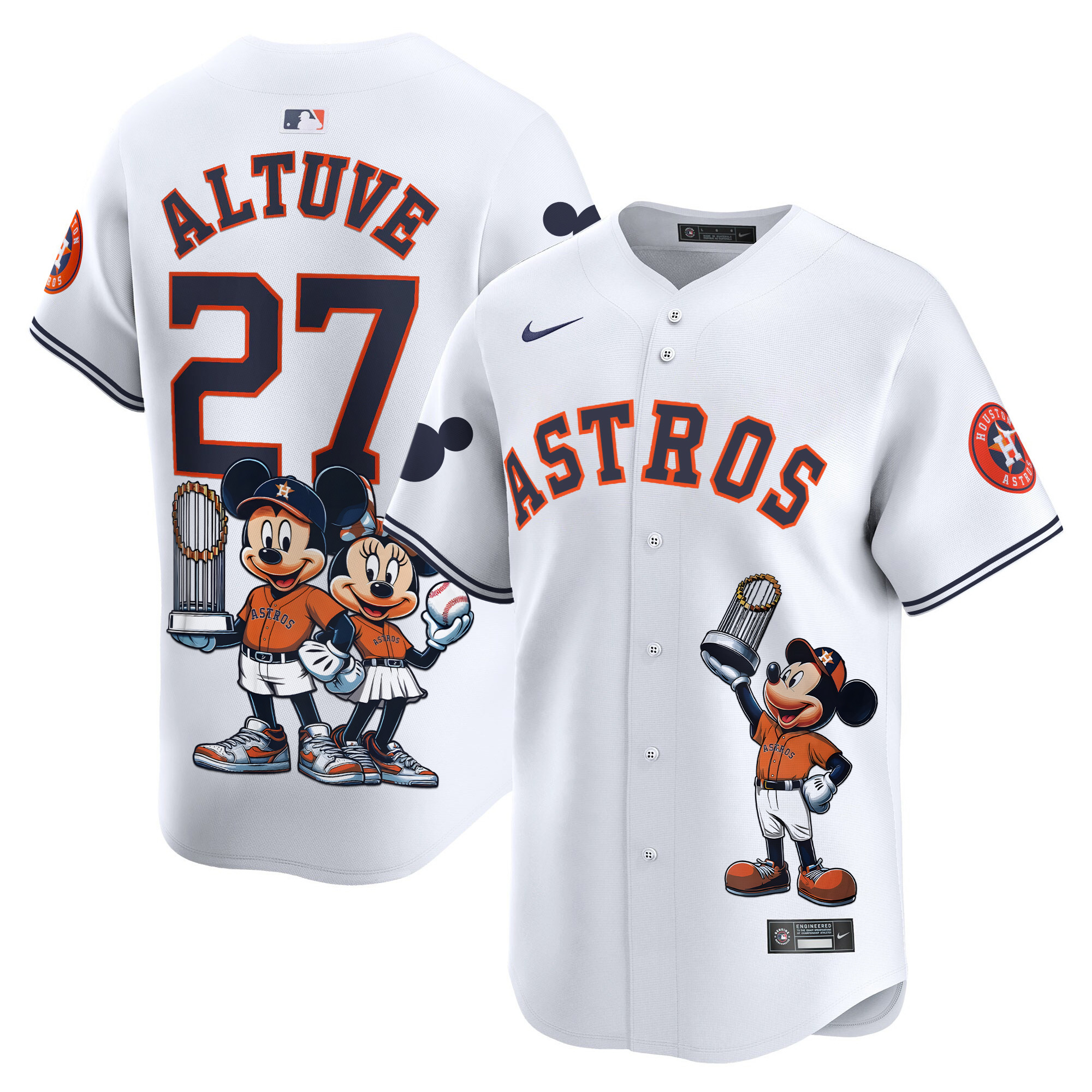 JosÈ AltuveUnisex Houston Astros Mickey Houston Vapor Premier Limited White Jersey - Printed