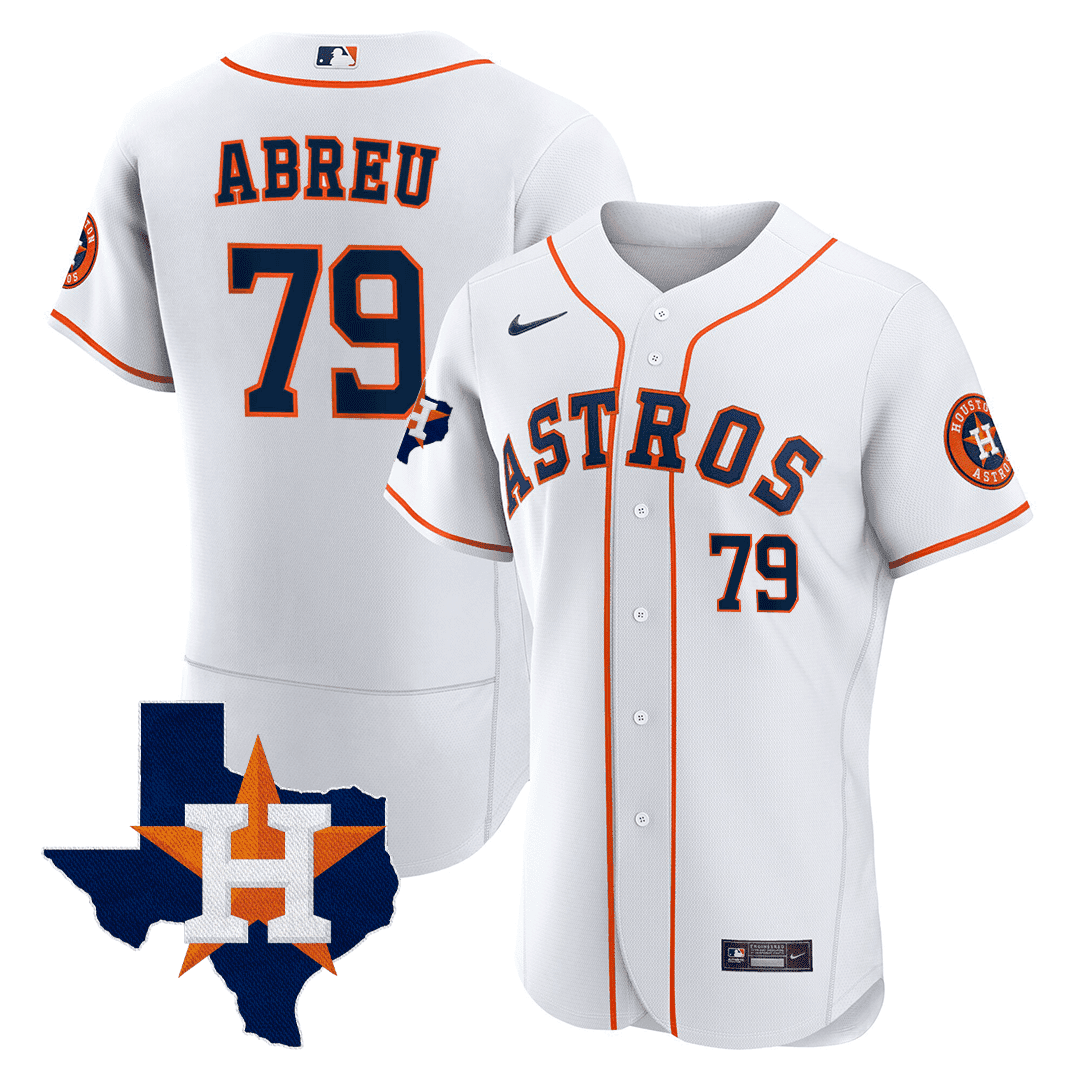 José Abreu Men's Houston Astros Texas State Patch White Jersey - All Stitched