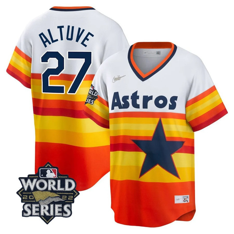 José Altuve Houston Astros 2022 World Series White Home Cooperstown Collection Player Jersey - All Stitched