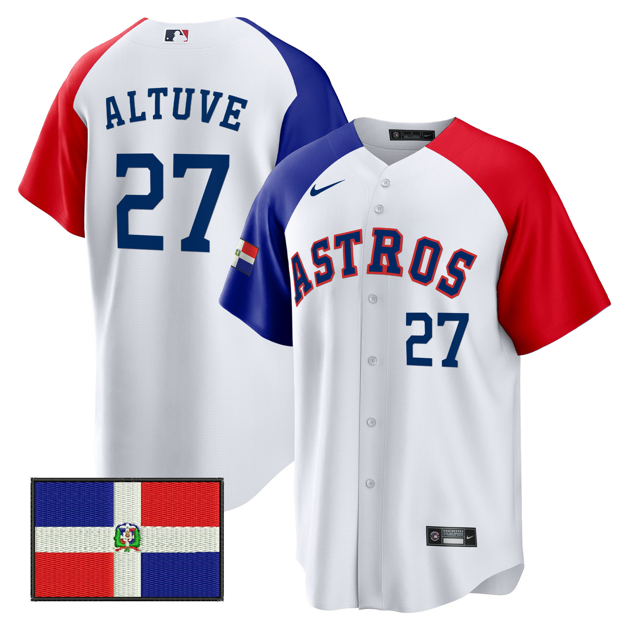 José Altuve Houston Astros Dominican Republic Flag Jersey - All Stitched
