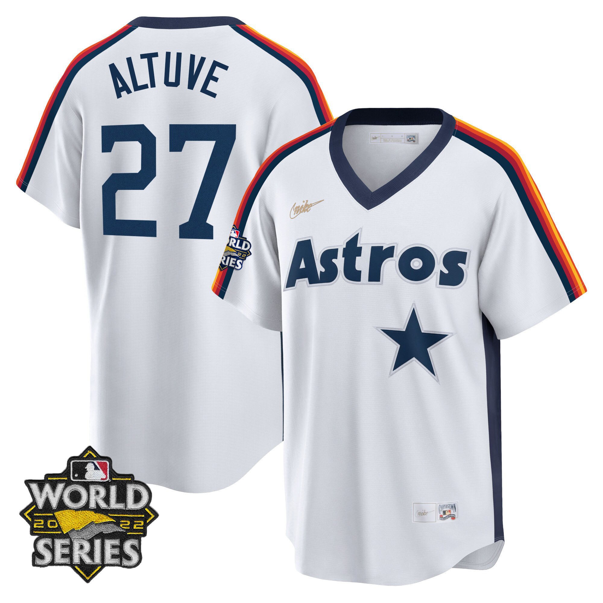 José Altuve Houston Astros Home Cooperstown 2022 World Series Player Jersey - All Stitched