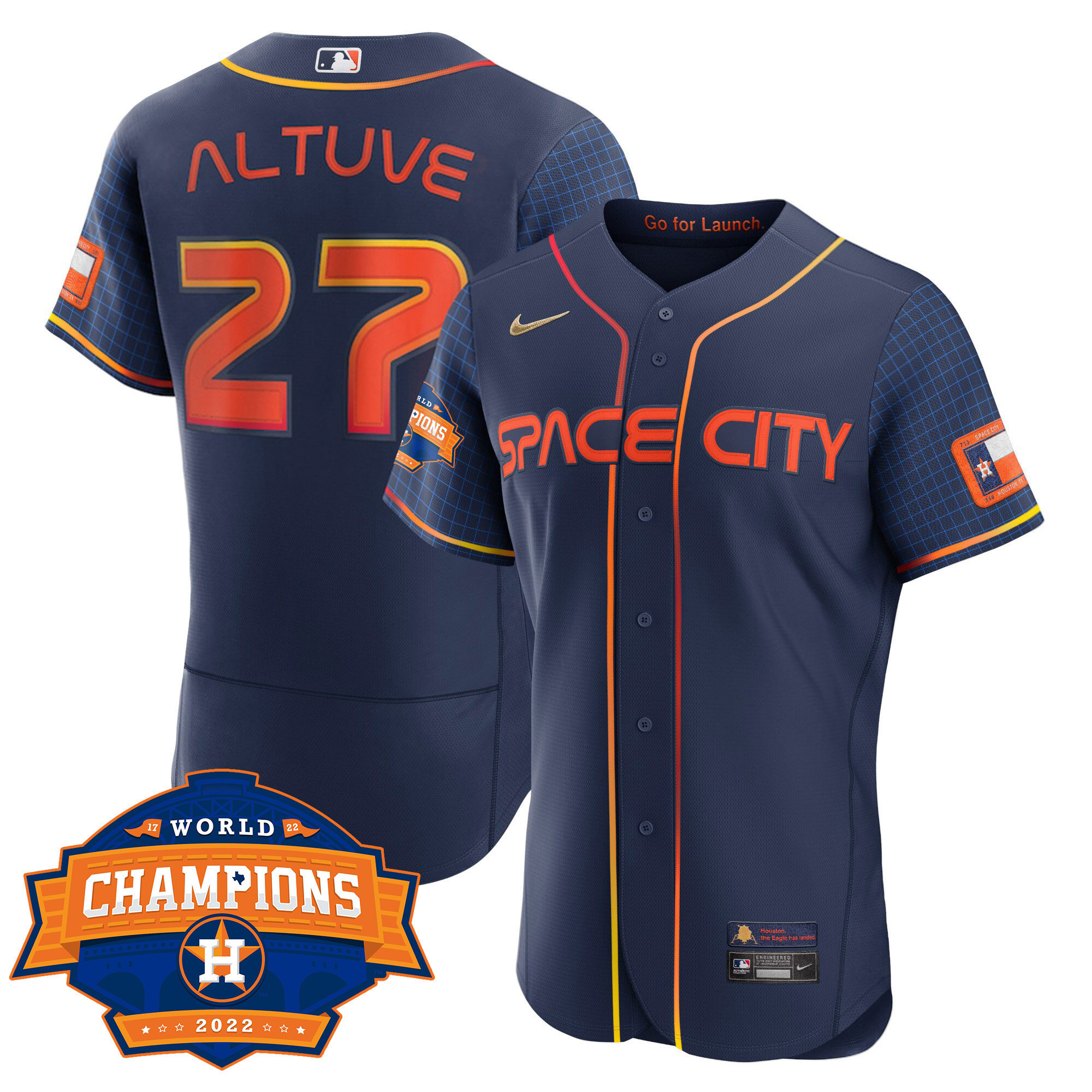 José Altuve Men's Houston Astros 2022 Champions Limited Flex Space City Jersey - All Stitched