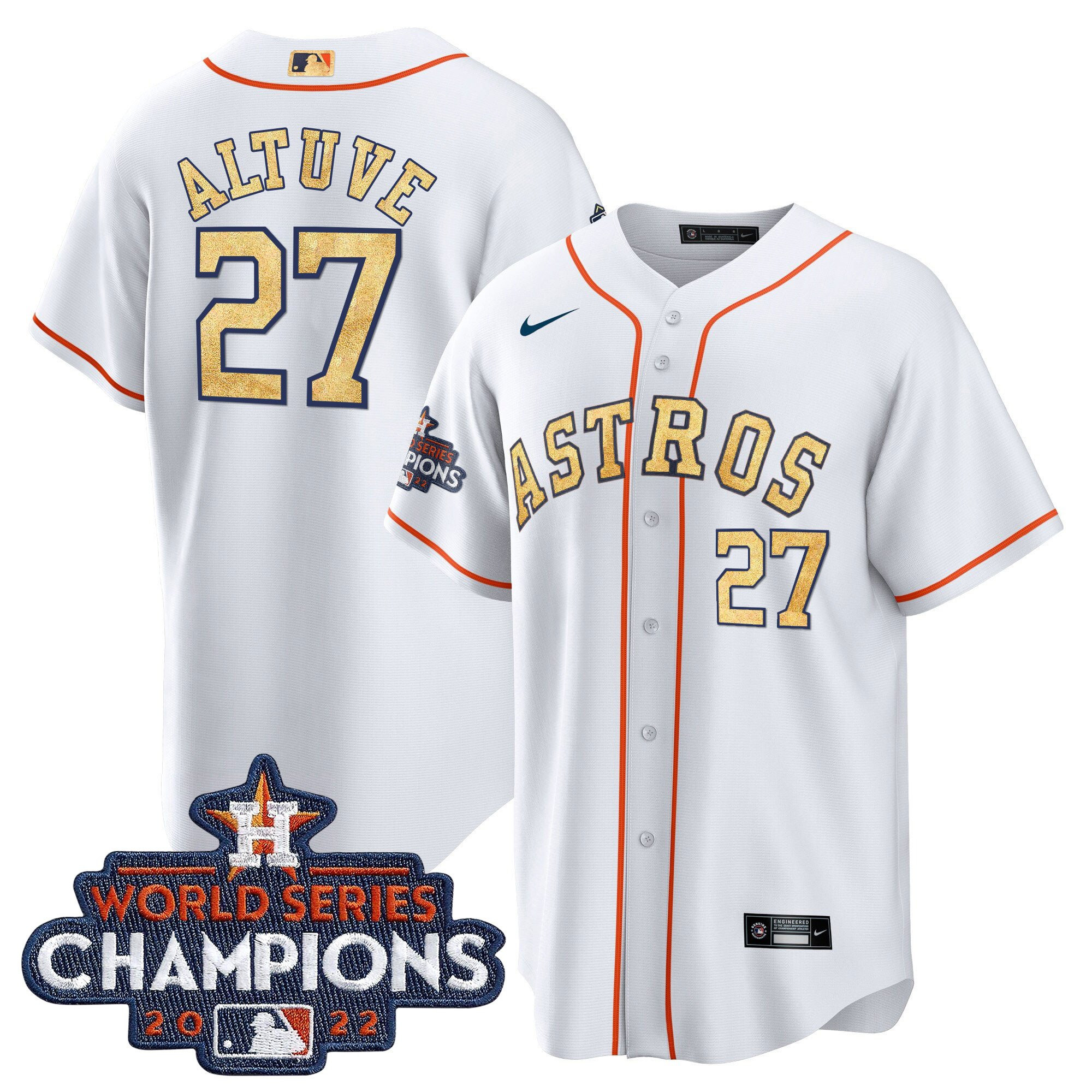 José Altuve Men's Houston Astros 2022 World Series Champions Color Rush Cool White Jersey - All Stitched