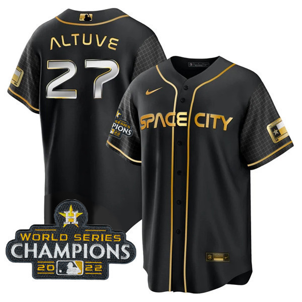 José Altuve Men's Houston Astros 2022 World Series Champions Player Cool Space City Jersey - All Stitched