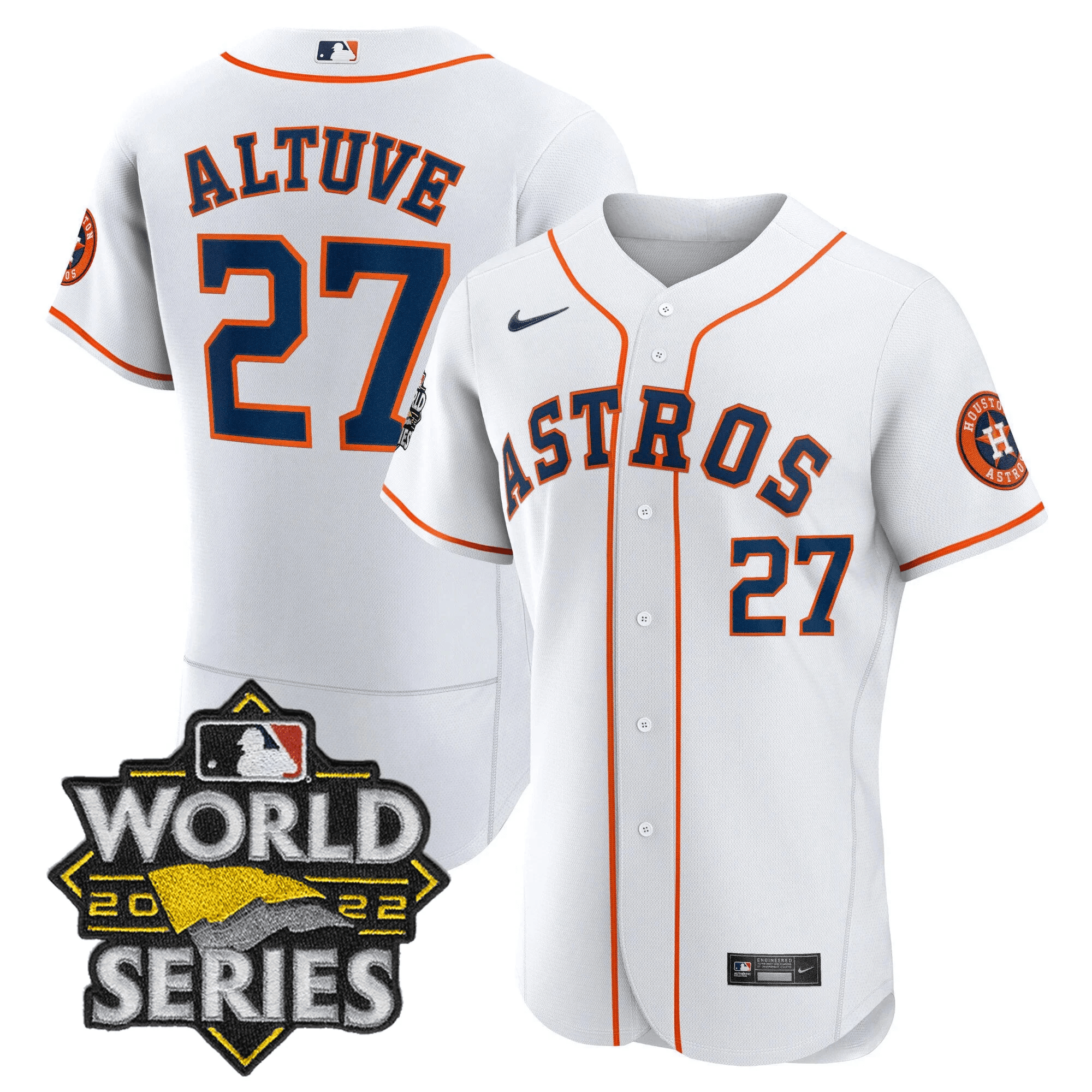José Altuve Men's Houston Astros 2022 World Series Player Flex Home Jersey - All Stitched