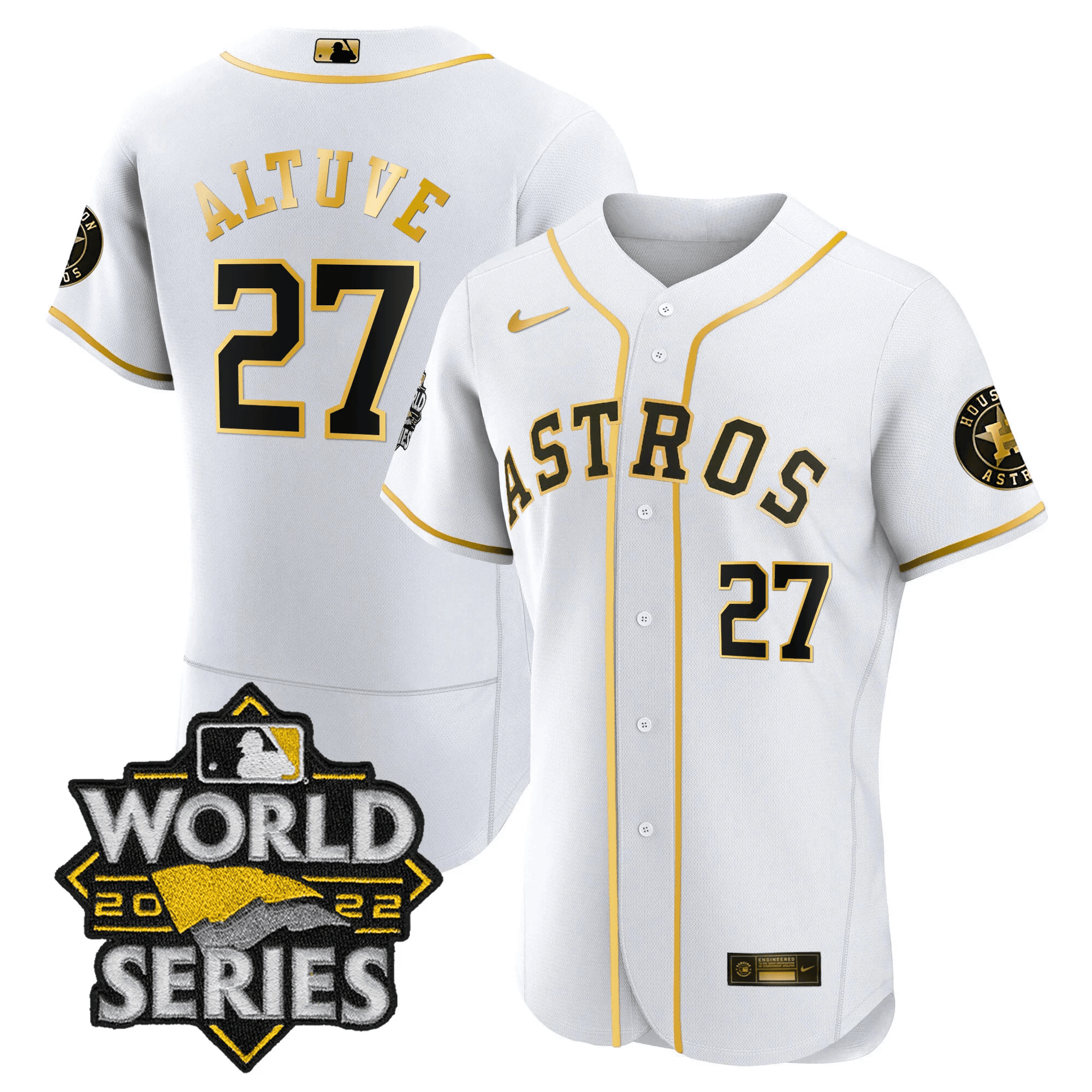 José Altuve Men's Houston Astros 2022 World Series Player Flex White Jersey - All Stitched