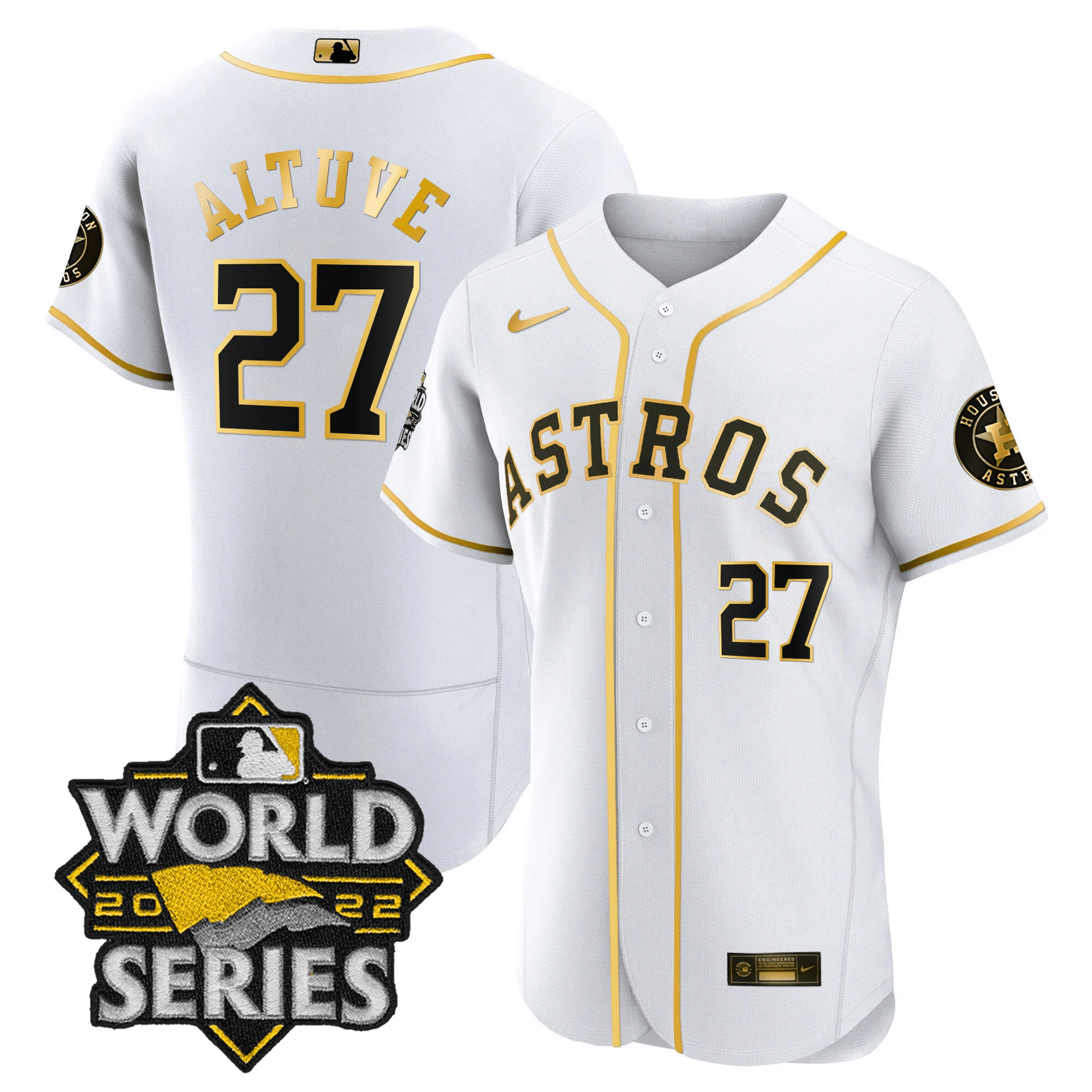 José Altuve Men's Houston Astros 2022 World Series Player Flex White Jersey - All Stitched