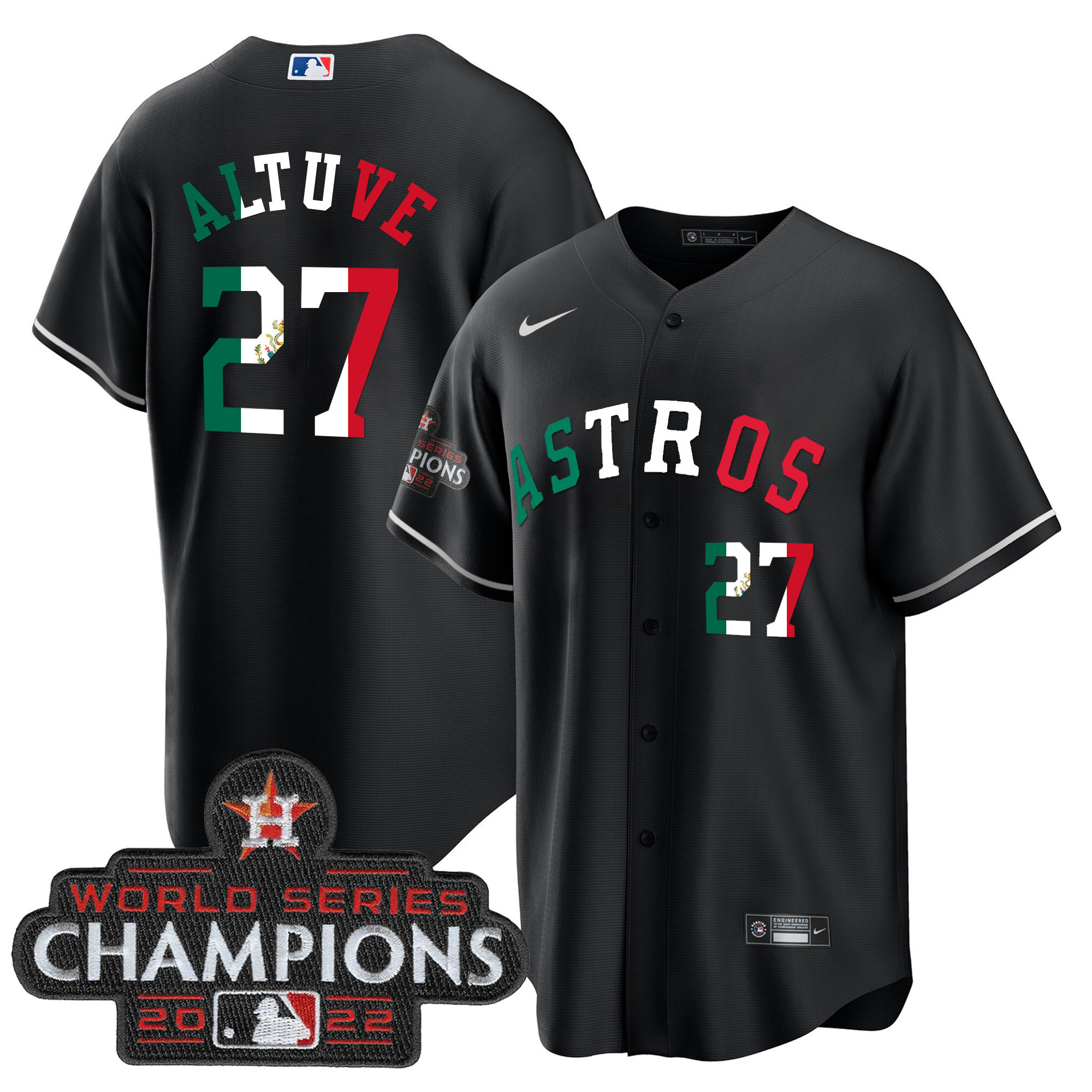 José Altuve Men's Houston Astros 2023 Mexico Cool Base Jersey - All Stitched