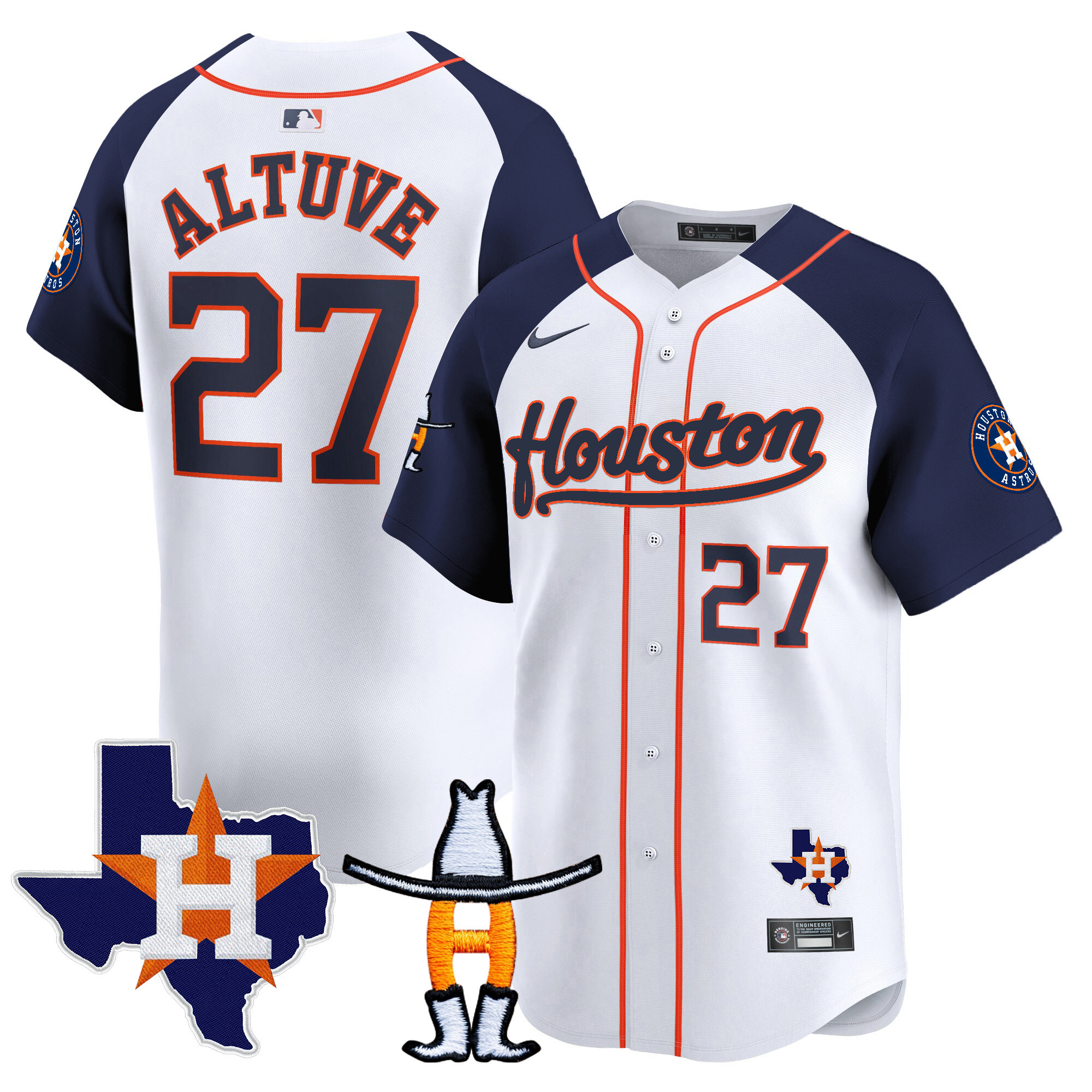 José Altuve Men's Houston Astros Houston Rodeo Patch Vapor Premier Limited Alternate Jersey - All Stitched