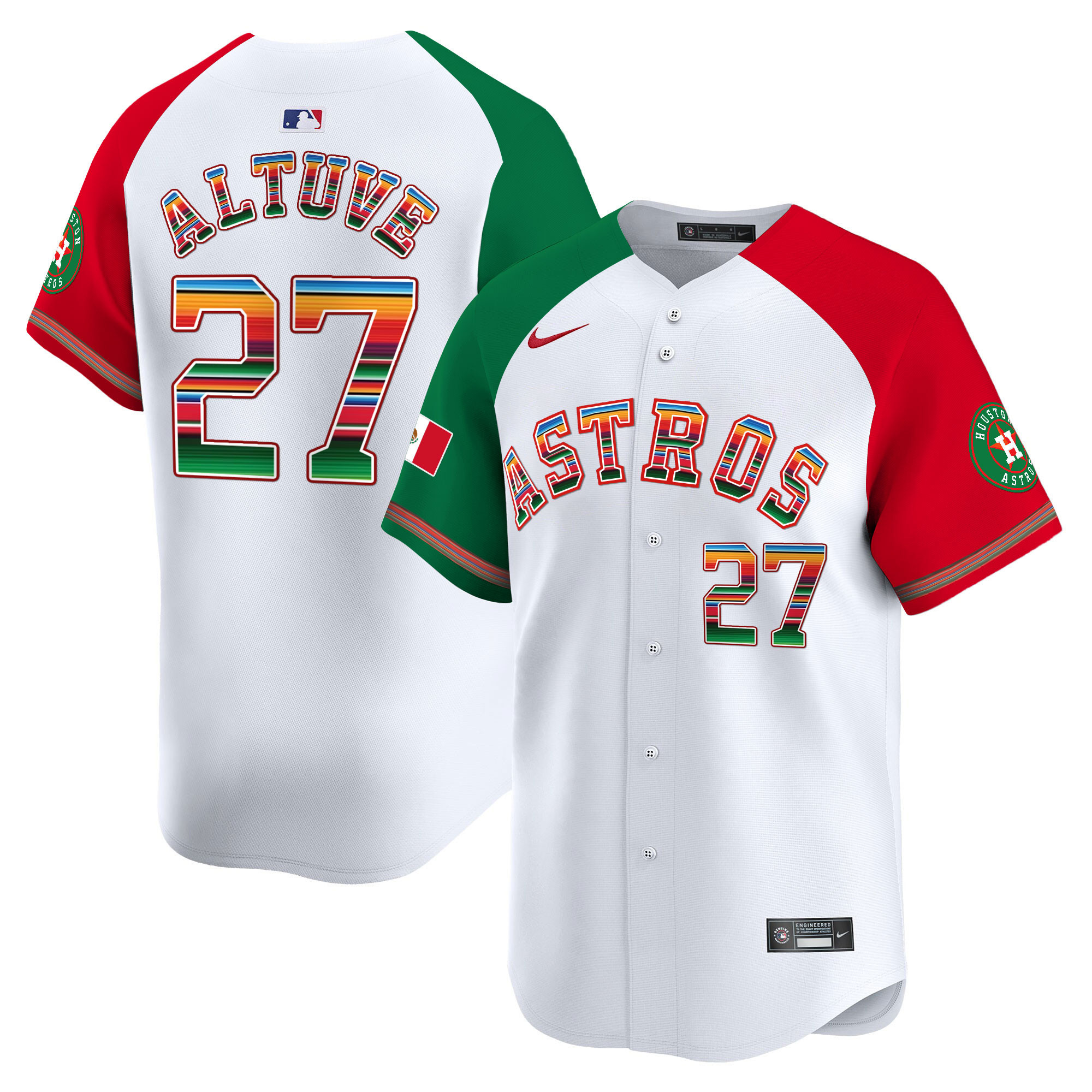 José Altuve Men's Houston Astros Mexico Vapor Premier Limited Alternate Jersey - All Stitched