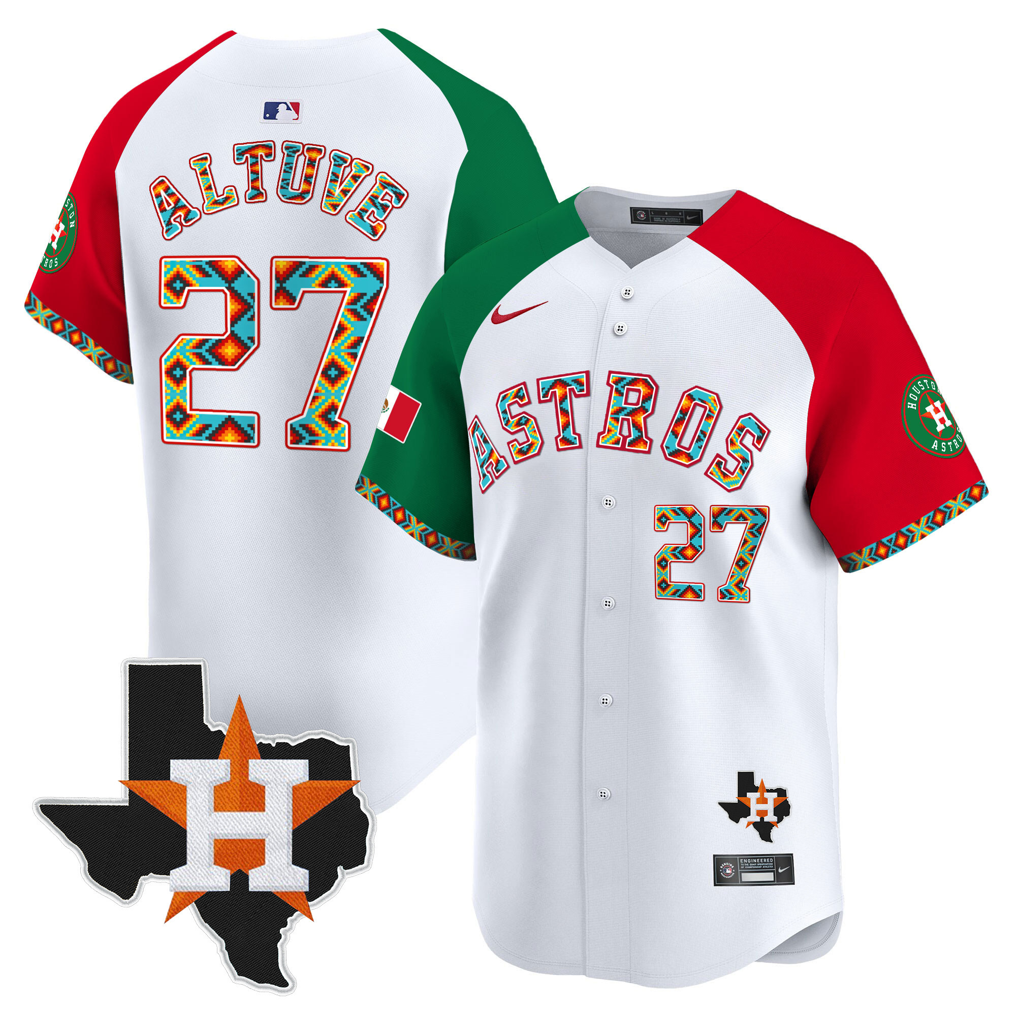 José Altuve Men's Houston Astros Mexico Vapor Premier Limited V3 Alternate Jersey - All Stitched