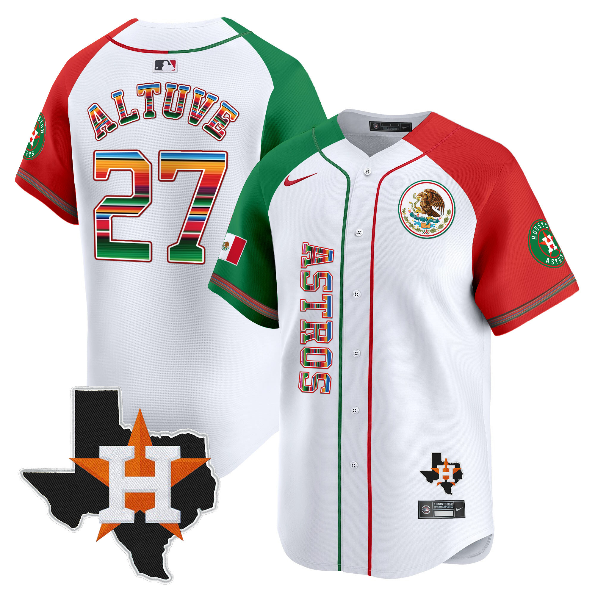 José Altuve Men's Houston Astros Mexico Vapor Premier Limited V4 Alternate Jersey - All Stitched