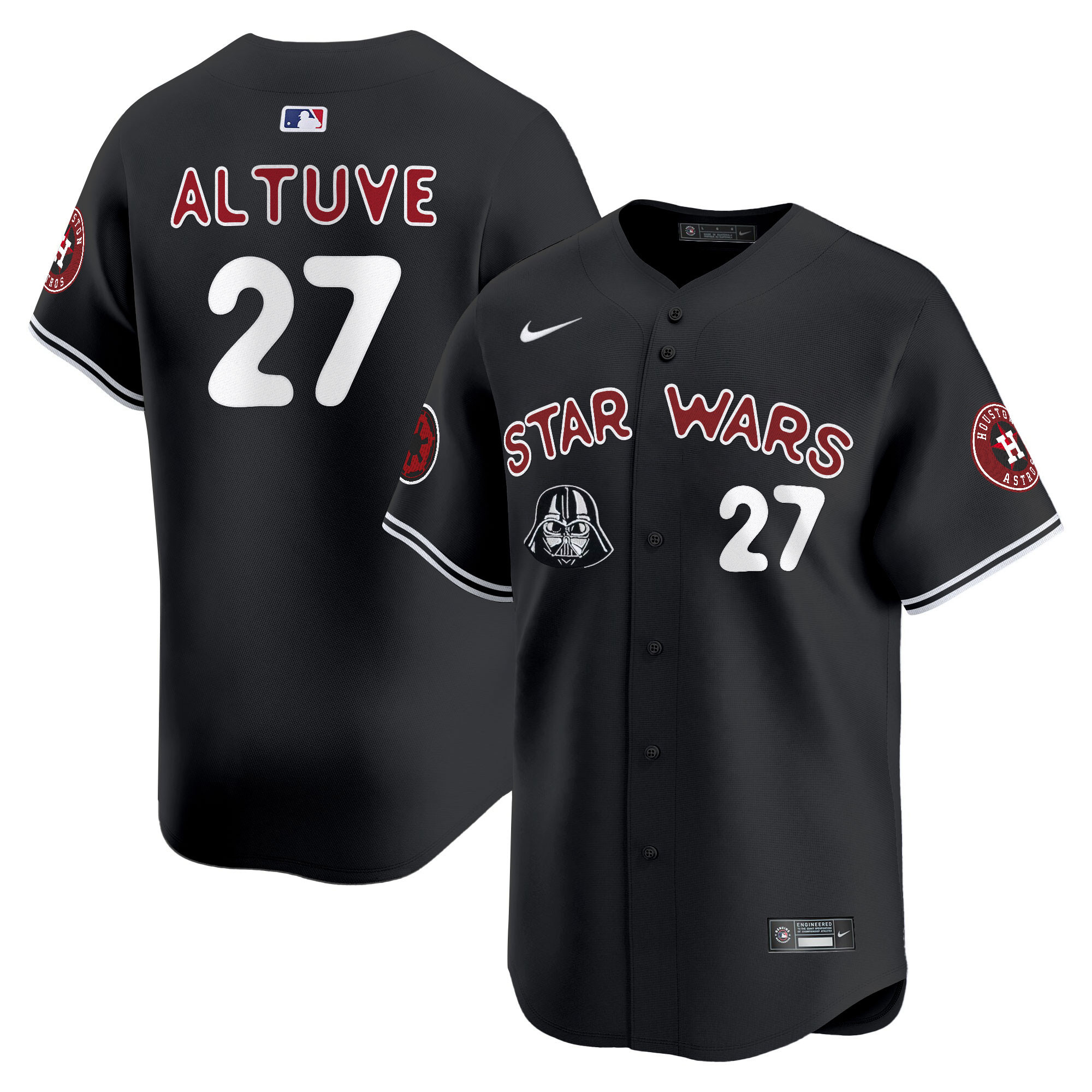 José Altuve Men's Houston Astros SW Vapor Premier Limited Black Jersey - All Stitched