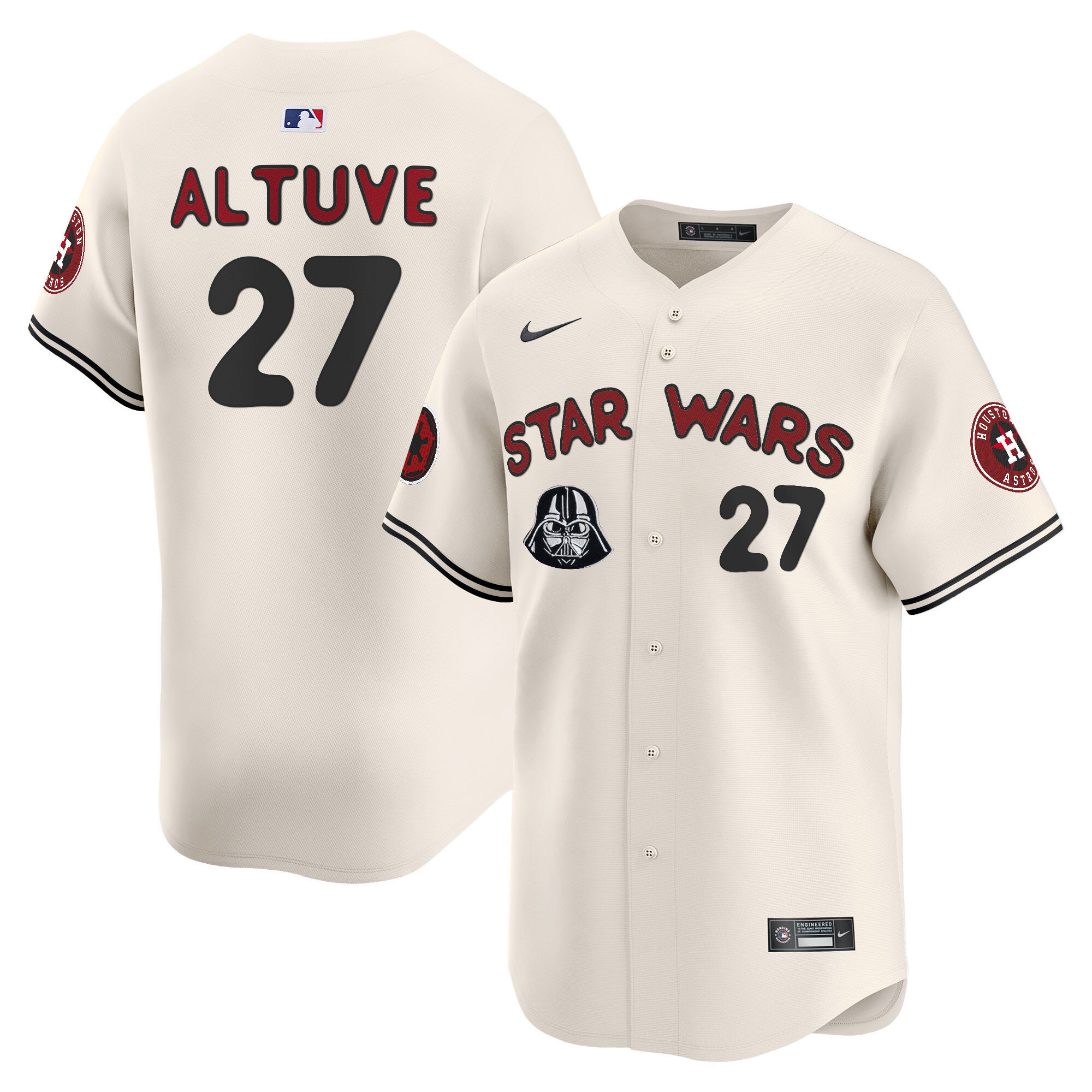 José Altuve Men's Houston Astros SW Vapor Premier Limited Cream Jersey - All Stitched