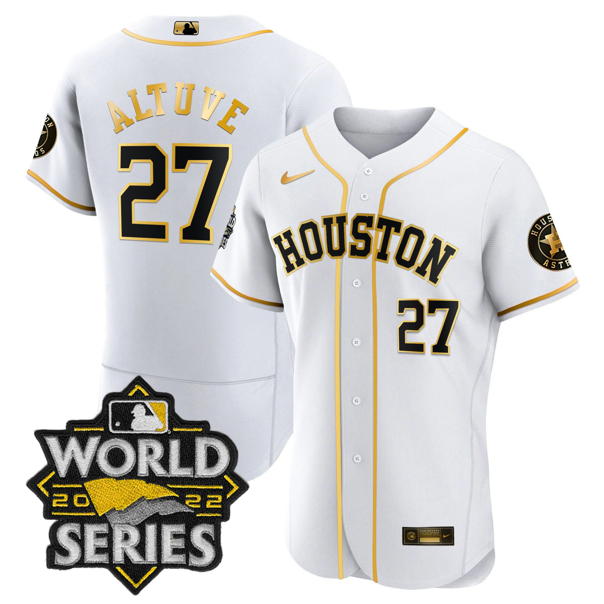 José Altuve Men's Houston Astros World Series Limited Flex White Jersey - All Stitched