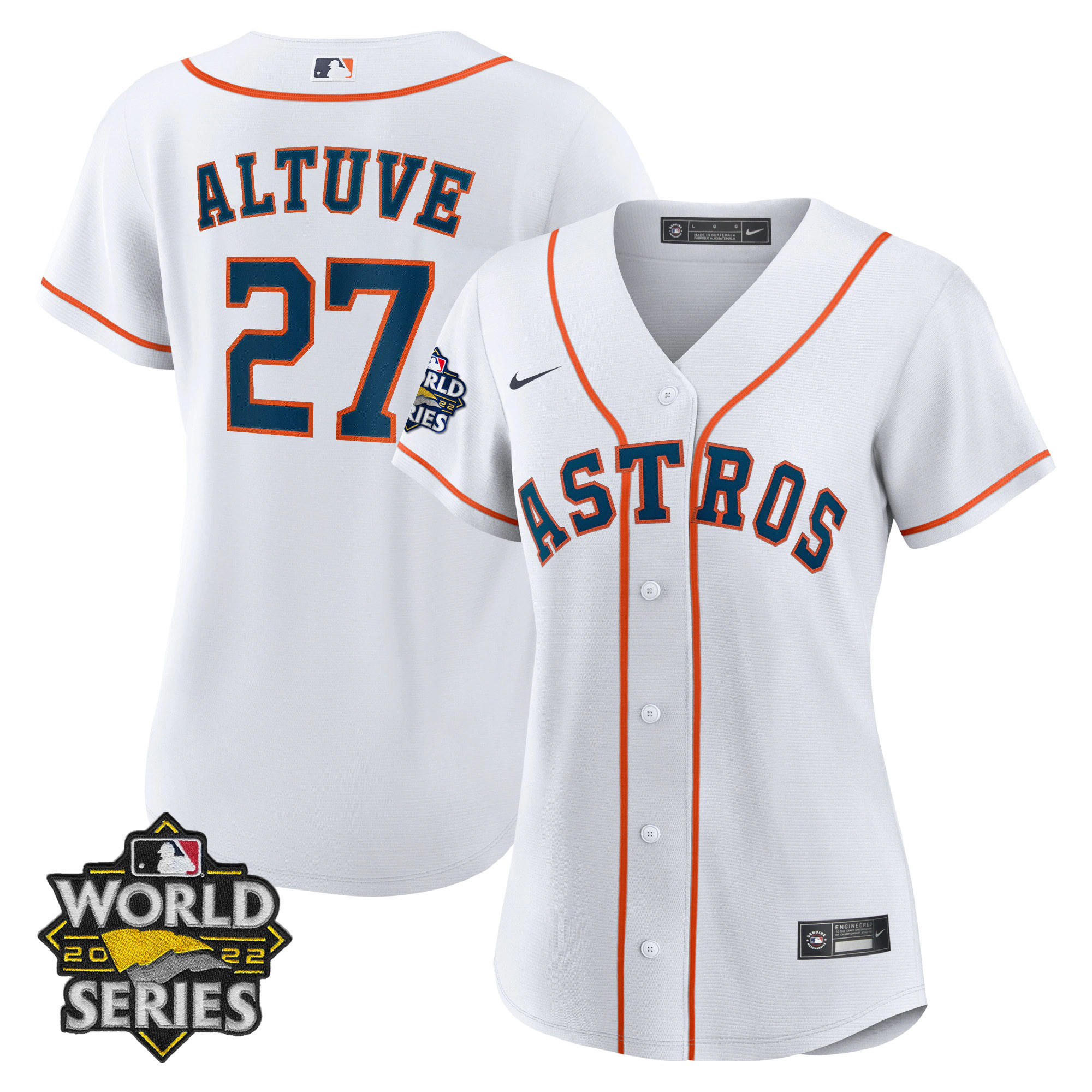 José Altuve Women's Houston Astros 2022 World Series Player Cool Home Jersey - All Stitched