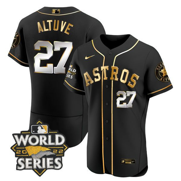 José Altuve Women's Houston Astros 2022 World Series Player Flex Black Jersey - All Stitched