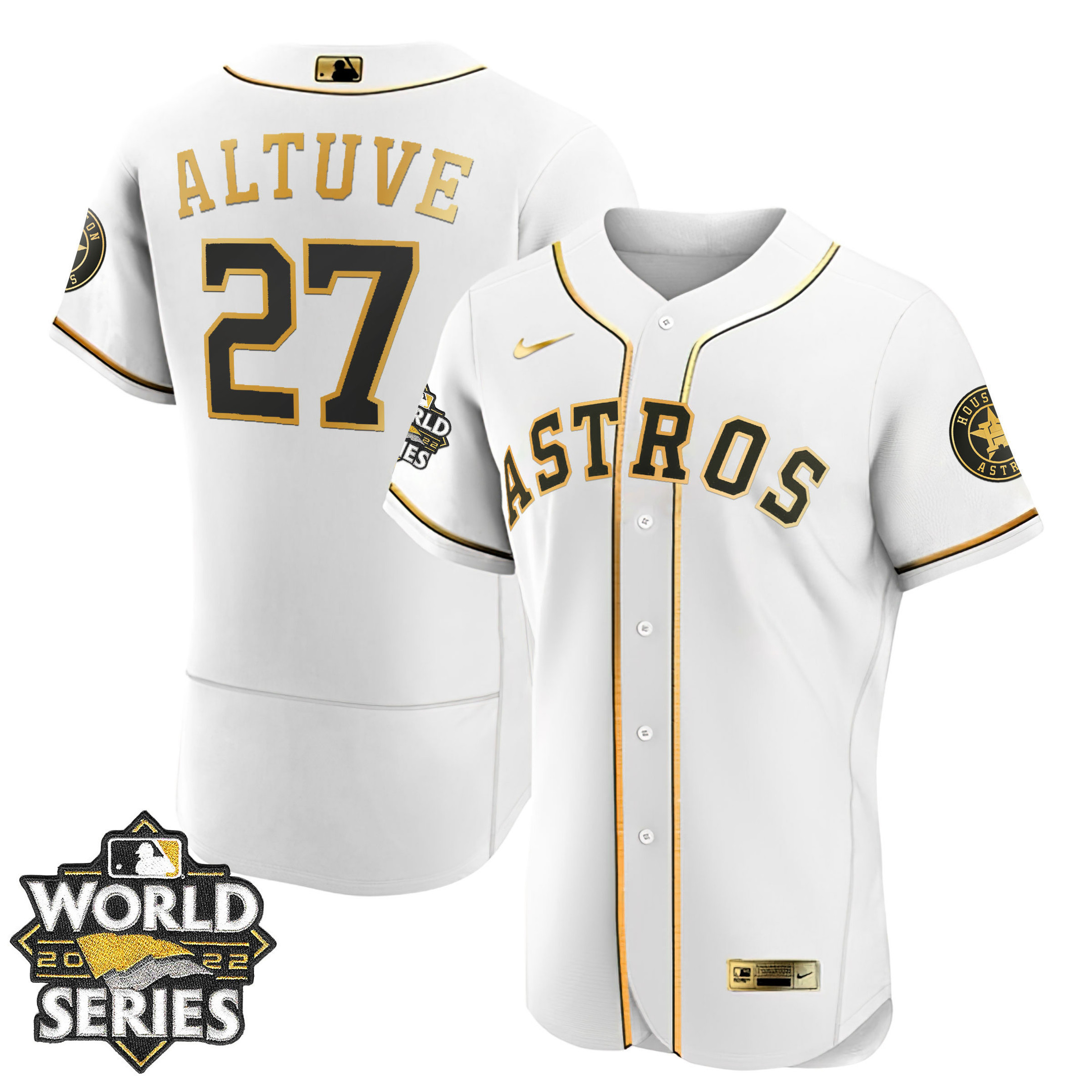 José Altuve Women's Houston Astros 2022 World Series Player Flex White Jersey - All Stitched