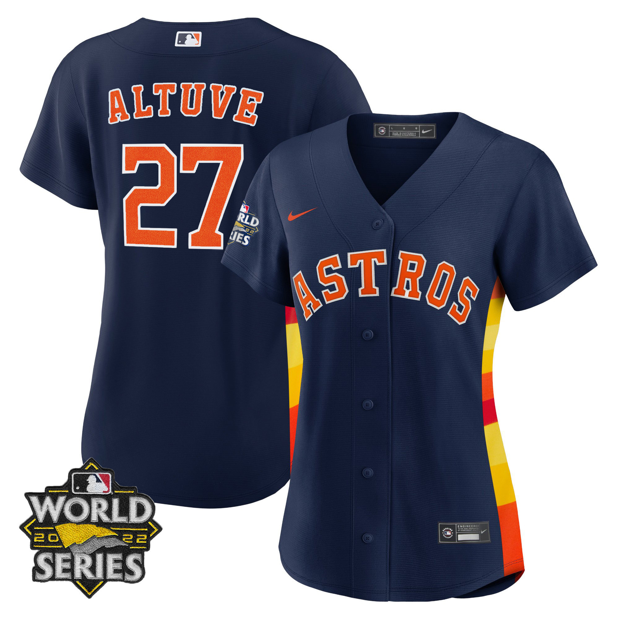 José Altuve Women's Houston Astros Alternate Navy 2022 World Series Player Cool Base Jersey - All Stitched