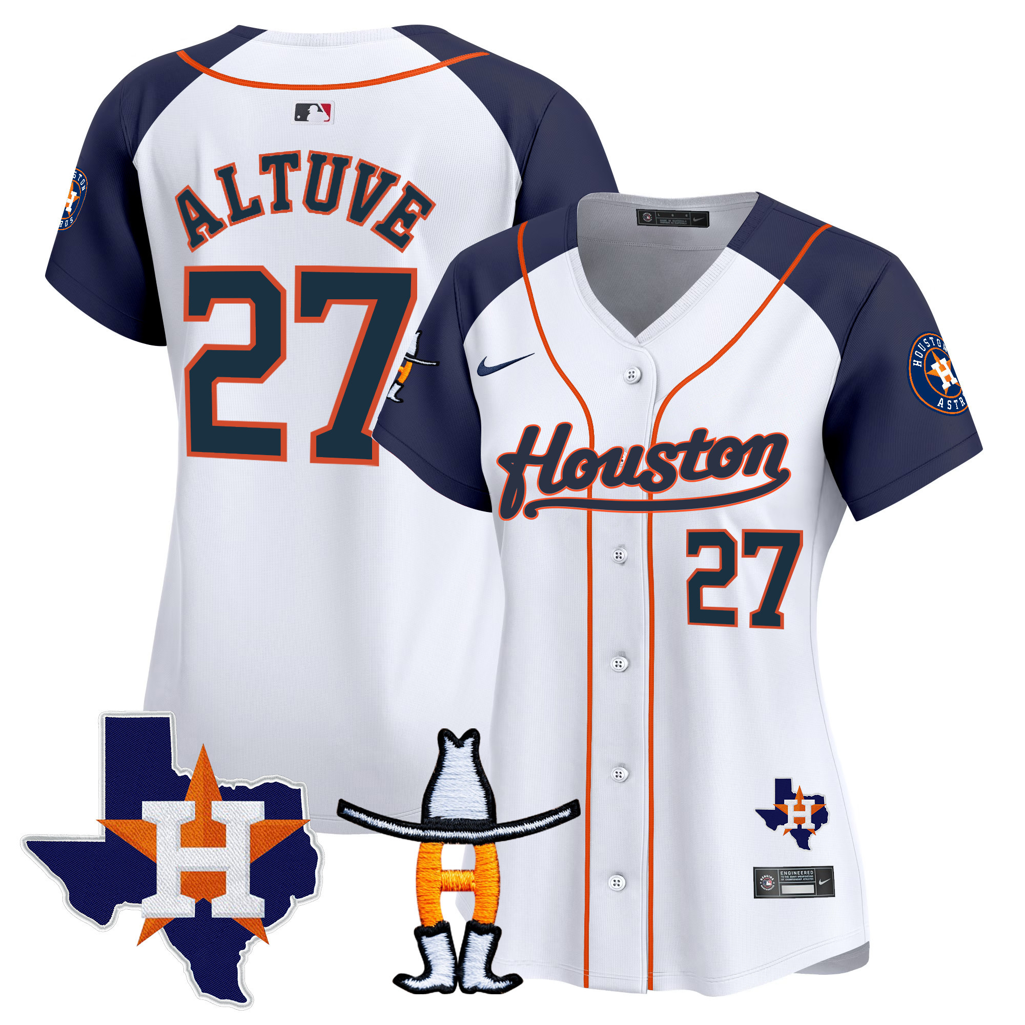 José Altuve Women's Houston Astros Houston Rodeo Patch Vapor Premier Limited Alternate Jersey - All Stitched