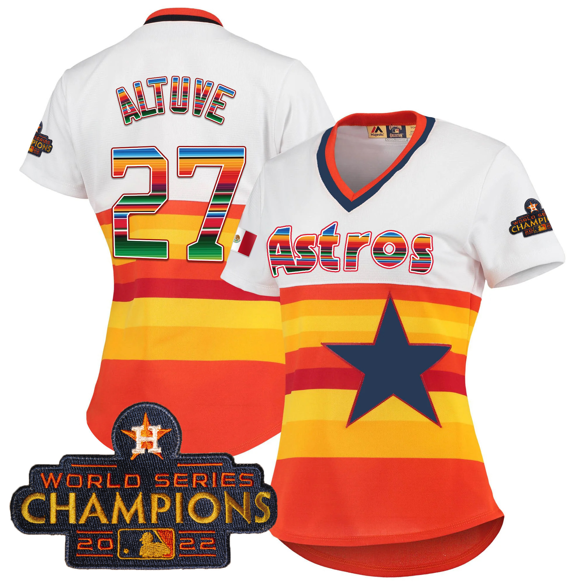 José Altuve Women's Houston Astros Mexico Baseball Limited V2 1980'S Throwback Jersey - All Stitched