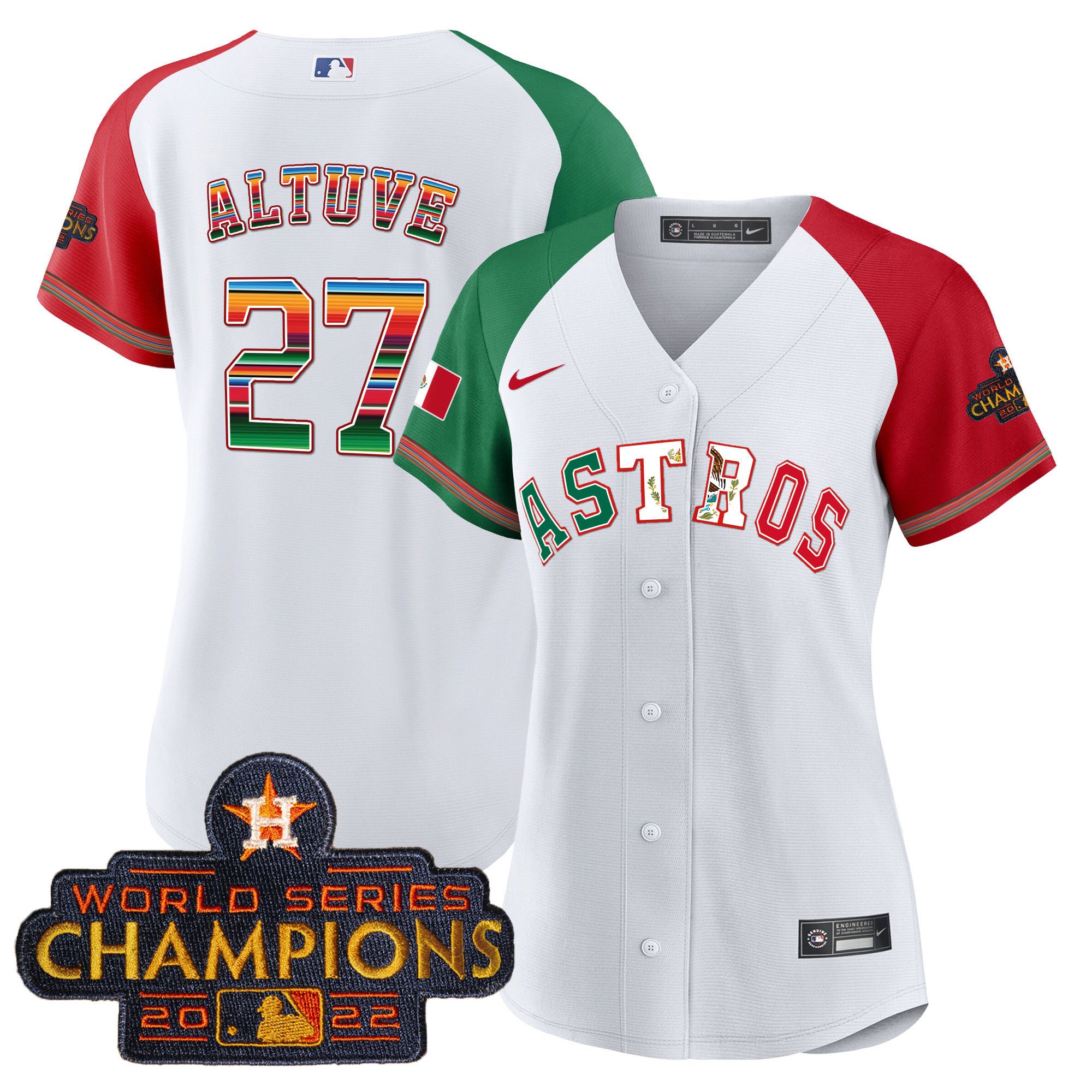 José Altuve Women's Houston Astros Mexico Baseball Limited V3 Alternate Jersey - All Stitched