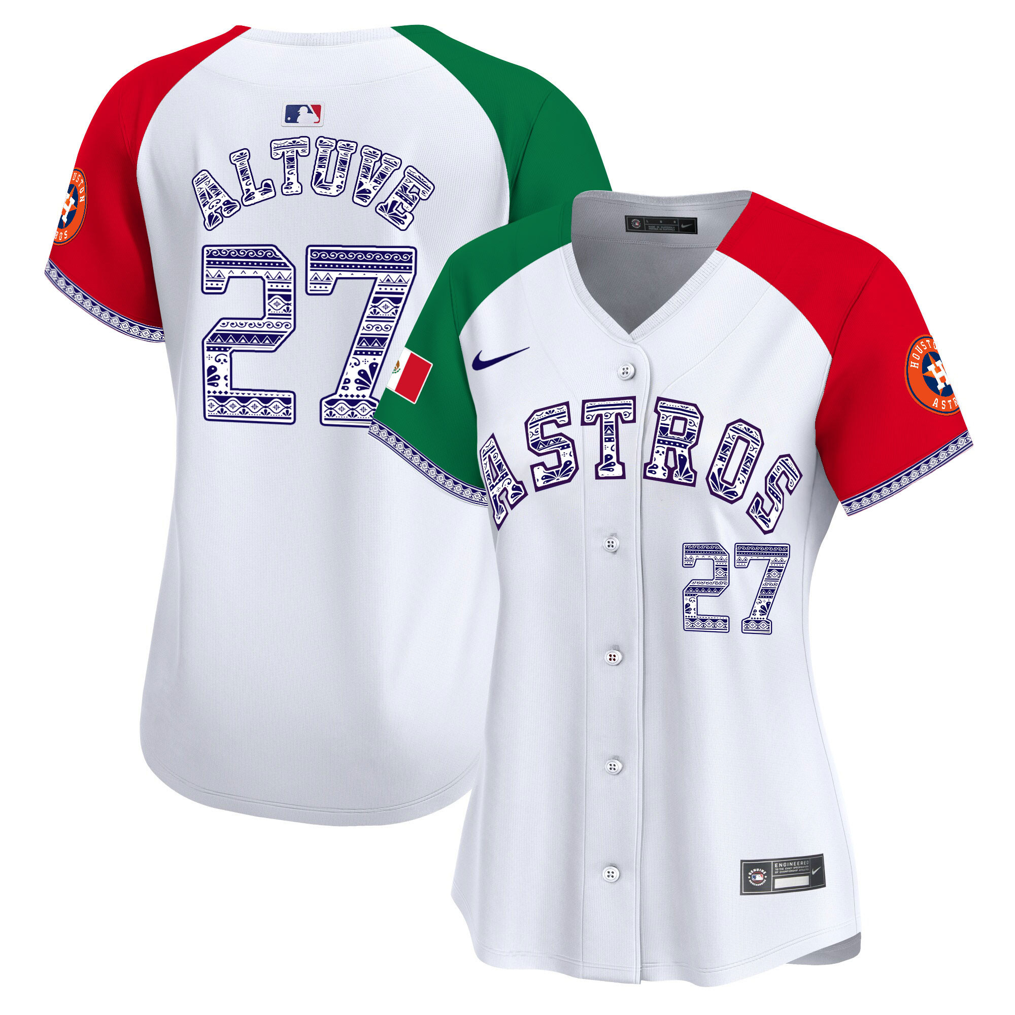 José Altuve Women's Houston Astros Mexico Vapor Premier Limited V2 Alternate Jersey - All Stitched