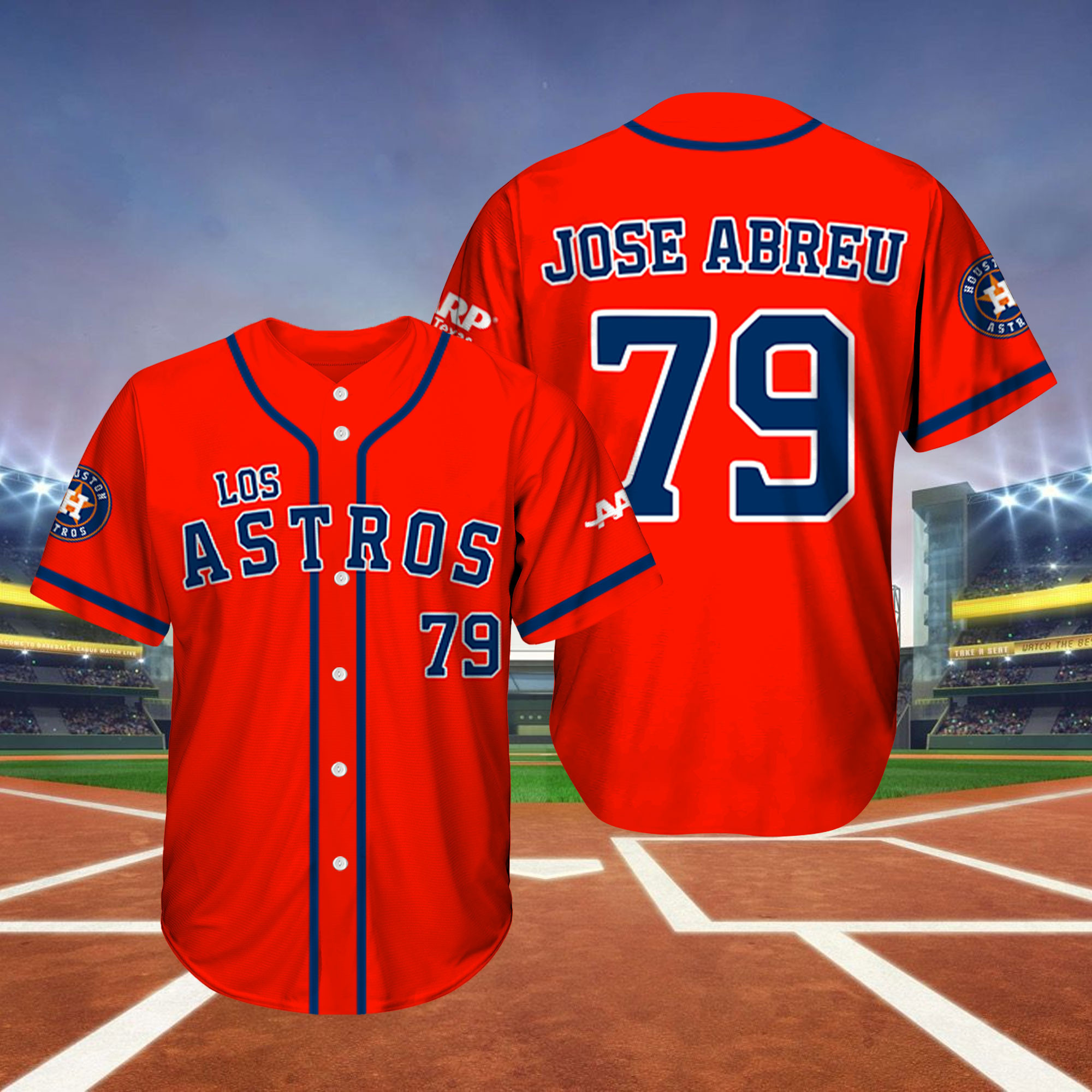 Jose Abreu Los Houston Astros Orange Jersey - All Stitched