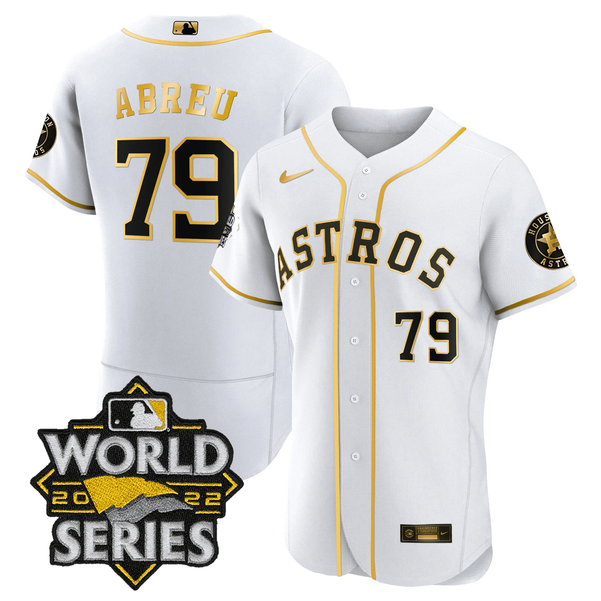 Jose Abreu Men's Houston Astros 2022 World Series Player Flex White Jersey - All Stitched