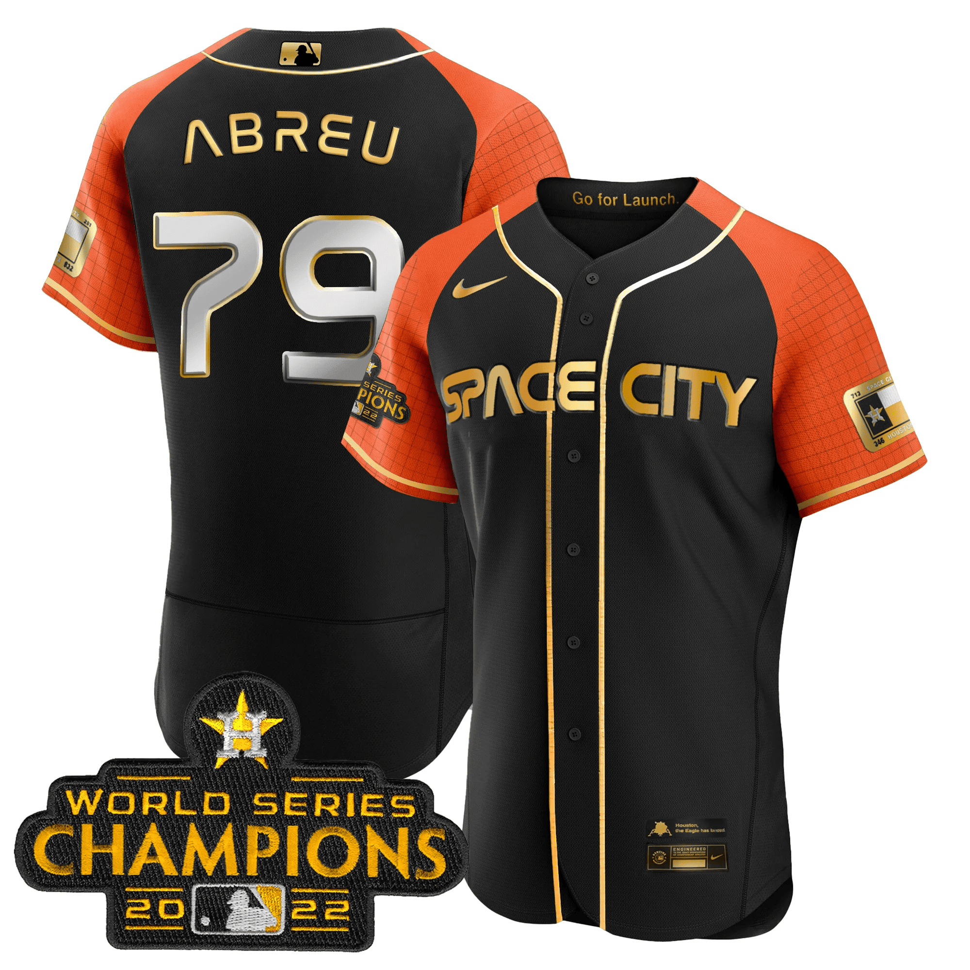 Jose Abreu Men's Houston Astros 2023 Space City Champions Flex Alternate Jersey - All Stitched