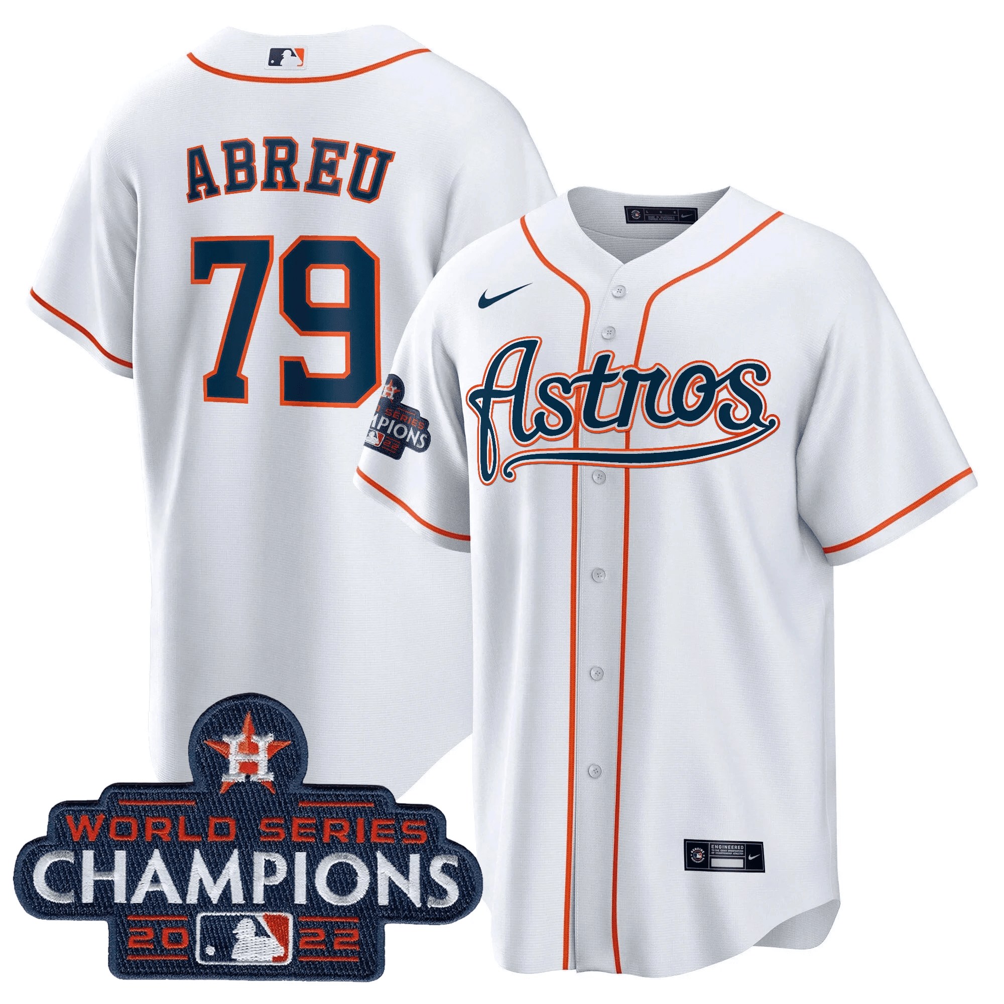 Jose Abreu Men's Houston Astros Champions & Throwback Patch Gold V2 Cool Home Jersey - All Stitched