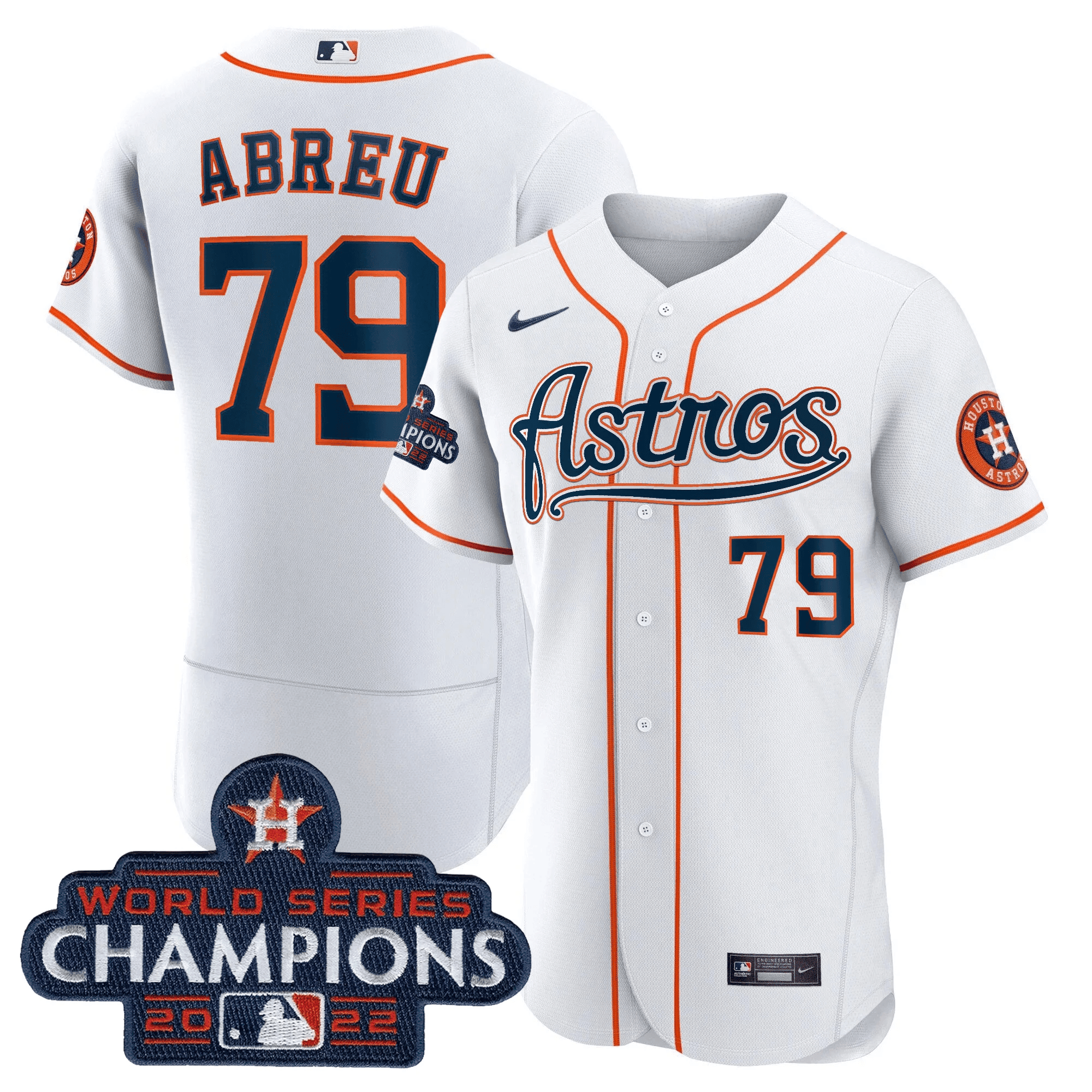 Jose Abreu Men's Houston Astros Champions & Throwback Patch Gold V2 Flex Home Jersey - All Stitched