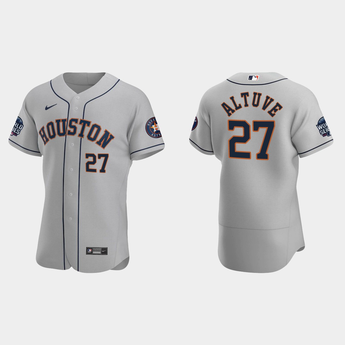 Jose Altuve Houston Astros 2021 World Series Jersey - Gray