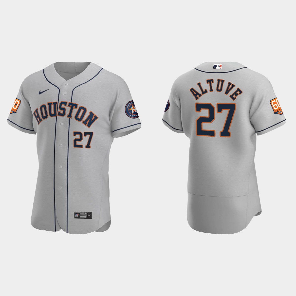 Jose Altuve Houston Astros 60th Anniversary Jersey - Gray