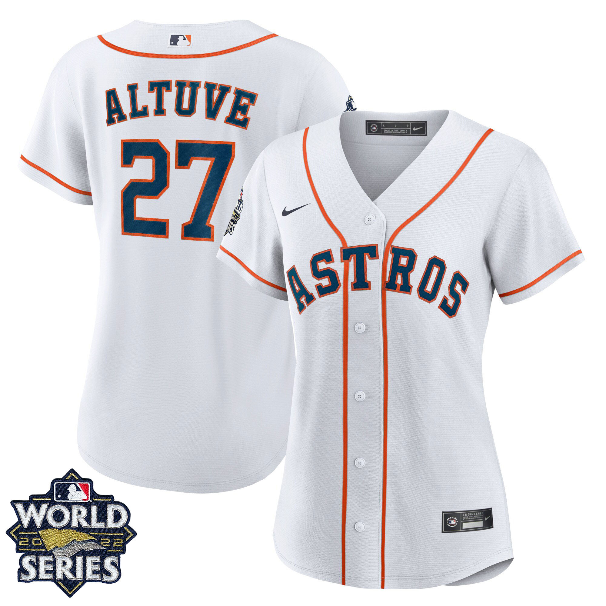 Jose Altuve Women's Houston Astros 2022 World Series Home Player - White Jersey - All Stitched
