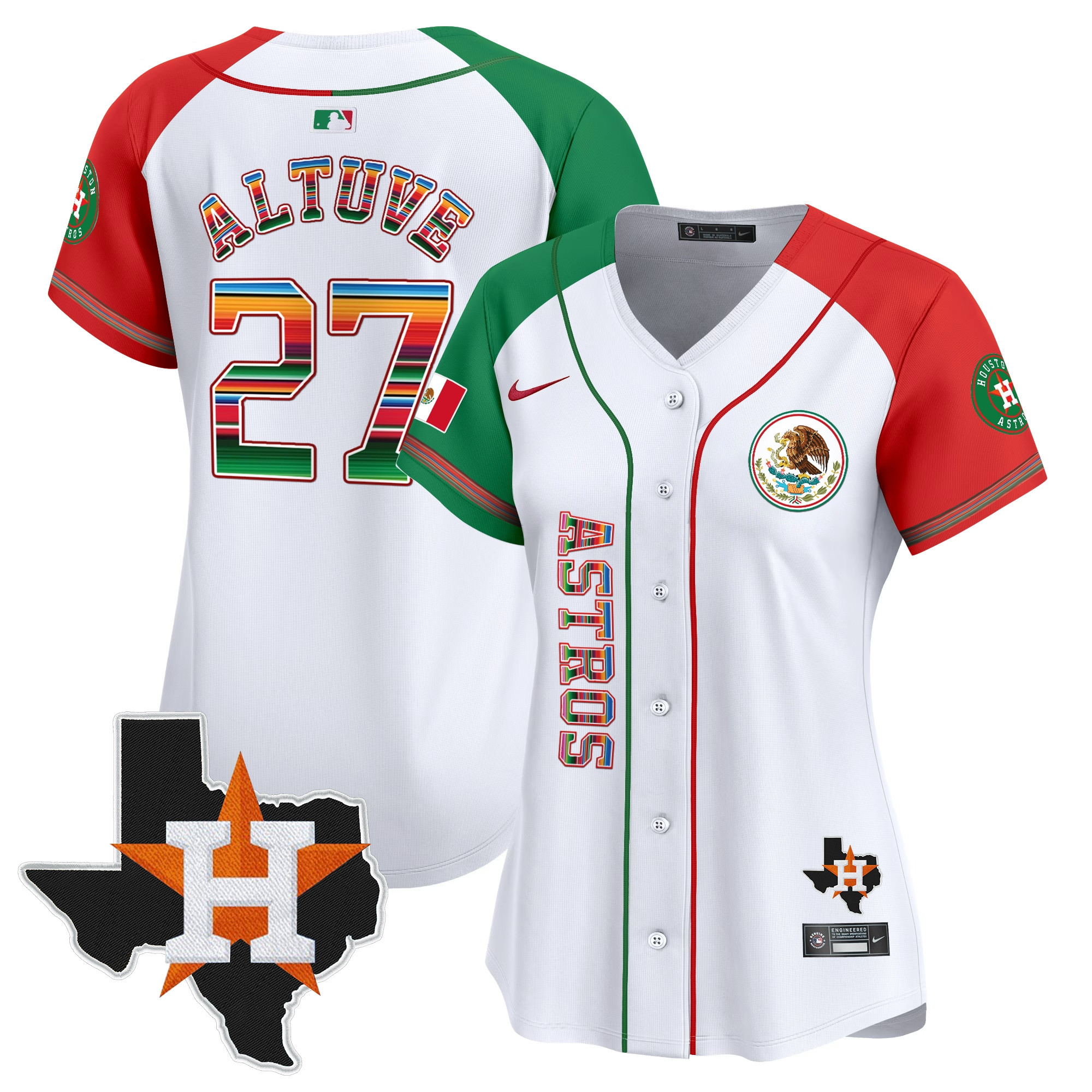 Jose Altuve Women's Houston Astros Mexico Vapor Premier Limited V4 Alternate Jersey - All Stitched