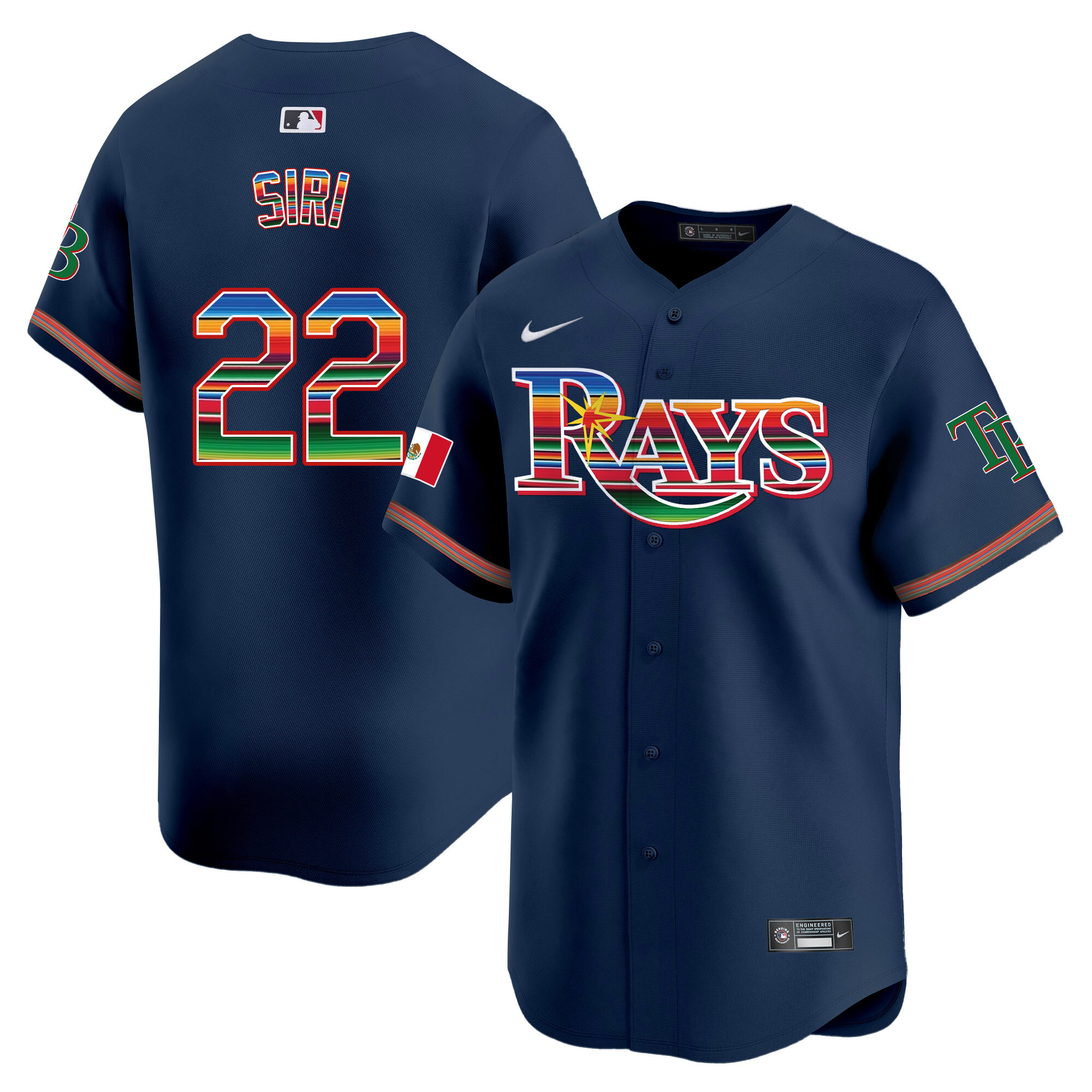 Jose Siri Men's Tampa Bay Rays Mexico Vapor Premier Limited Navy Jersey - All Stitched