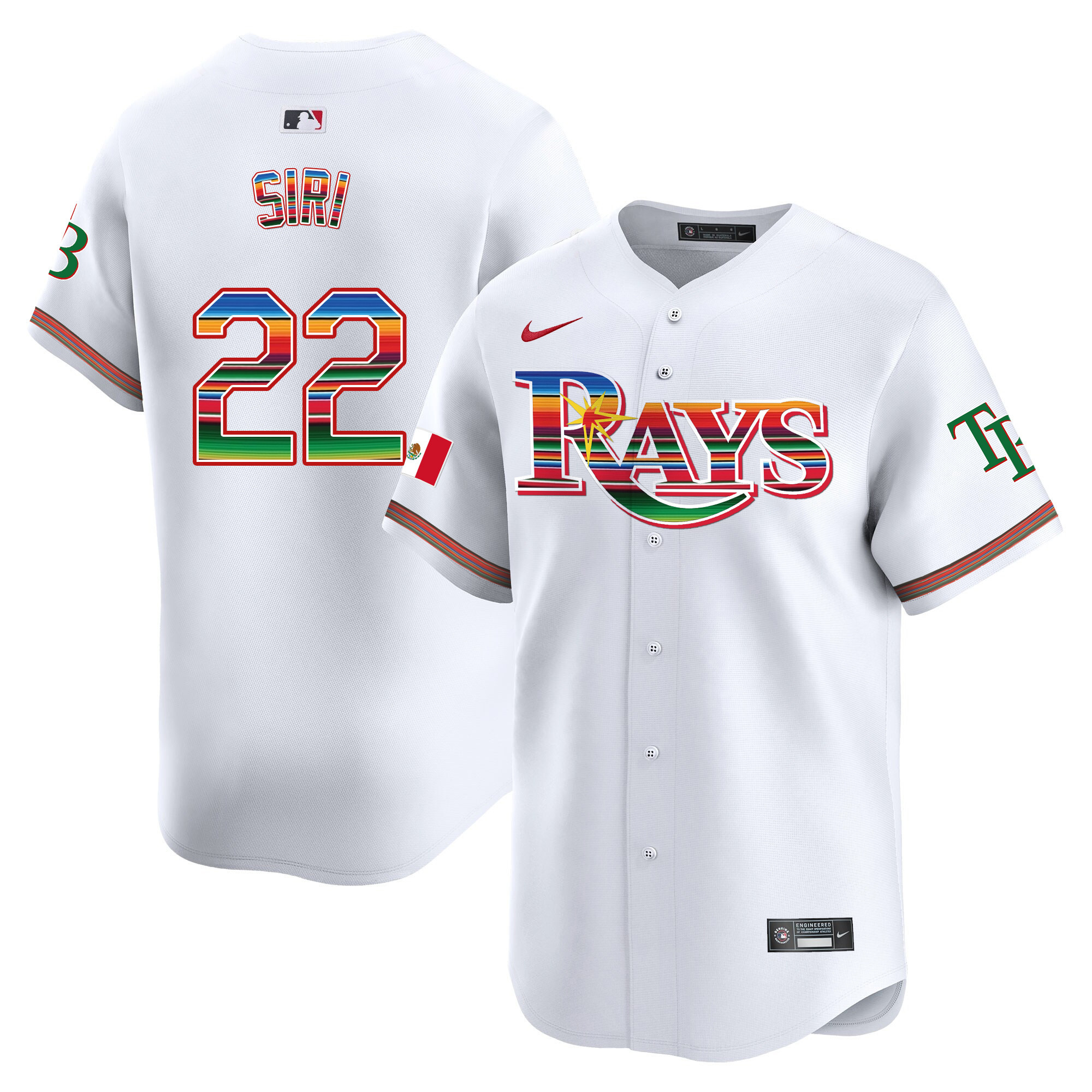 Jose Siri Men's Tampa Bay Rays Mexico Vapor Premier Limited White Jersey - All Stitched