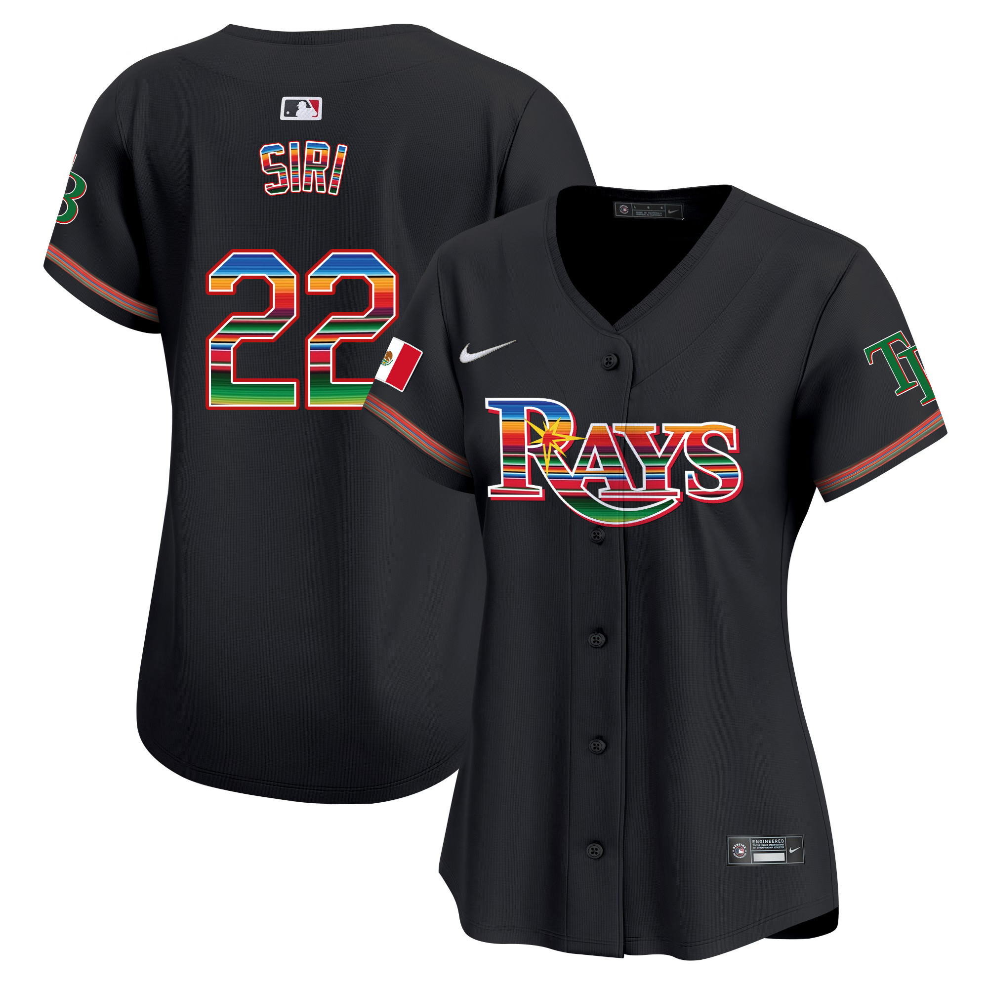 Jose Siri Women's Tampa Bay Rays Mexico Vapor Premier Limited Black Jersey - All Stitched
