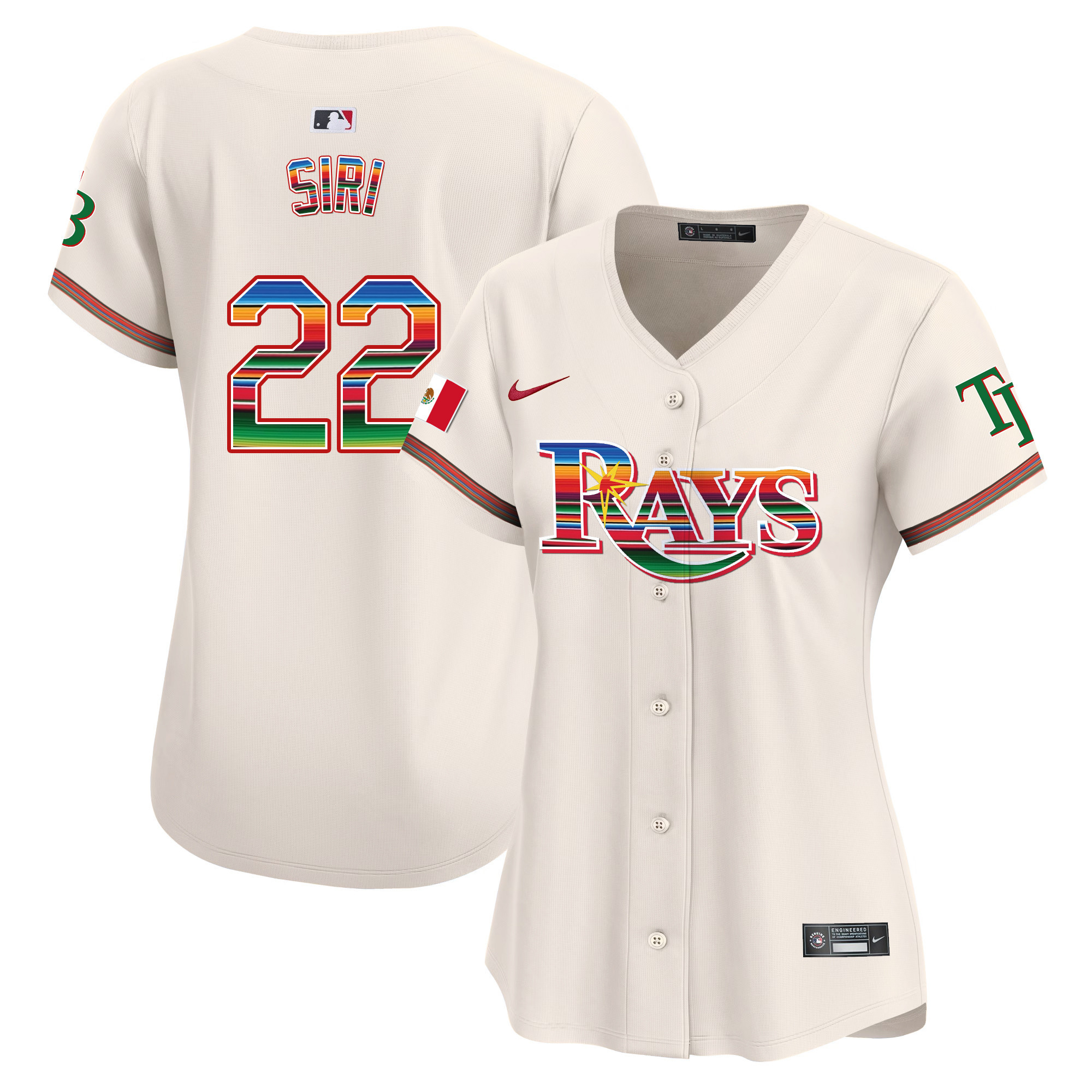 Jose Siri Women's Tampa Bay Rays Mexico Vapor Premier Limited Cream Jersey - All Stitched