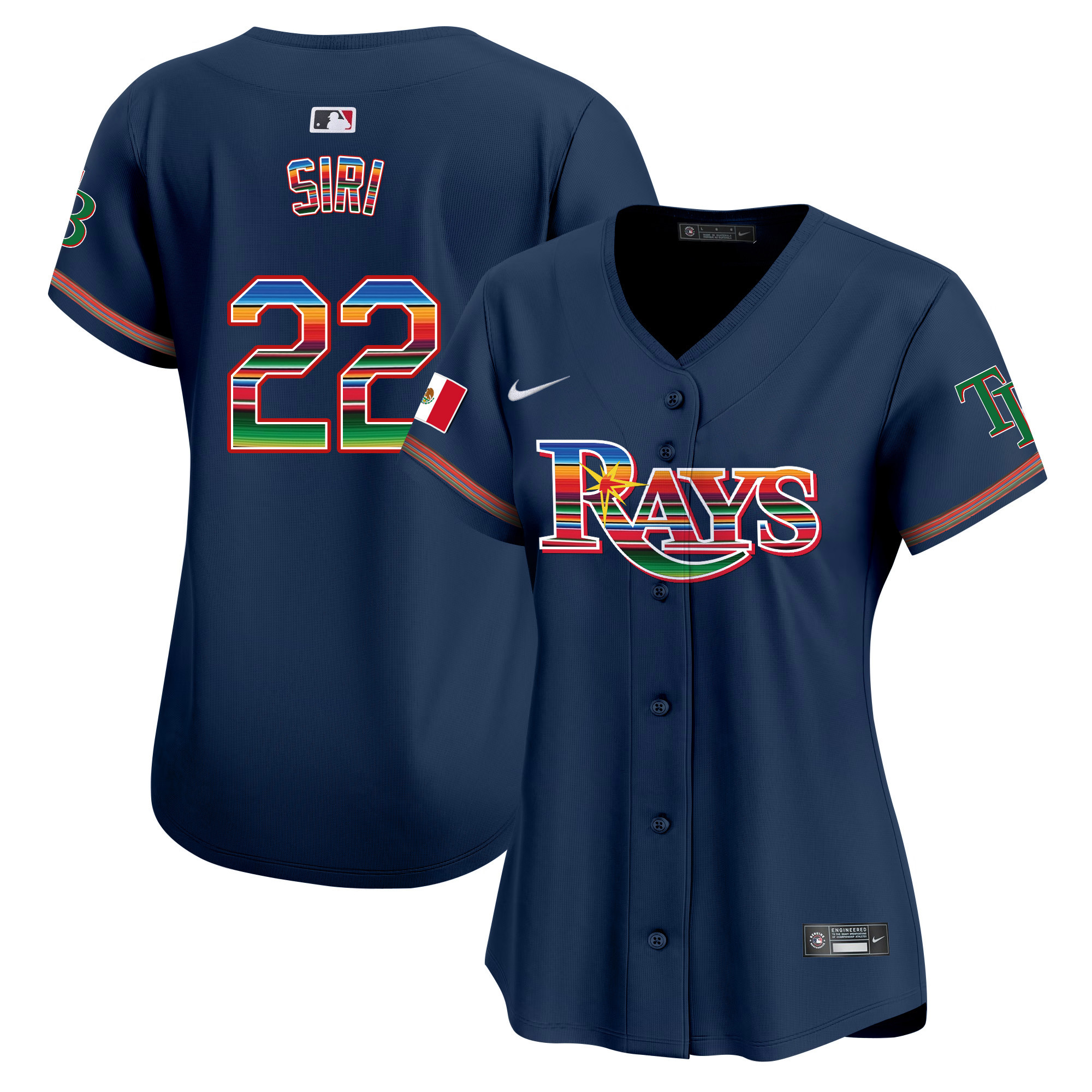 Jose Siri Women's Tampa Bay Rays Mexico Vapor Premier Limited Navy Jersey - All Stitched