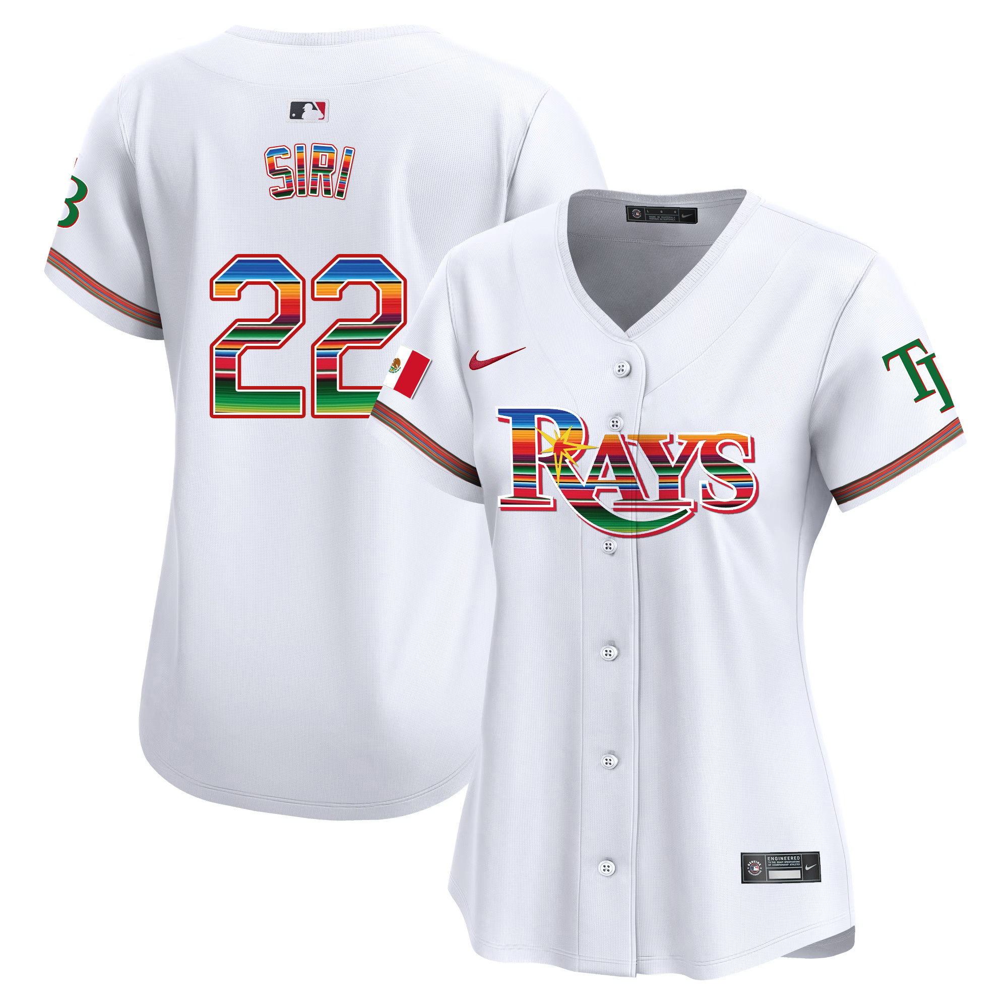 Jose Siri Women's Tampa Bay Rays Mexico Vapor Premier Limited White Jersey - All Stitched