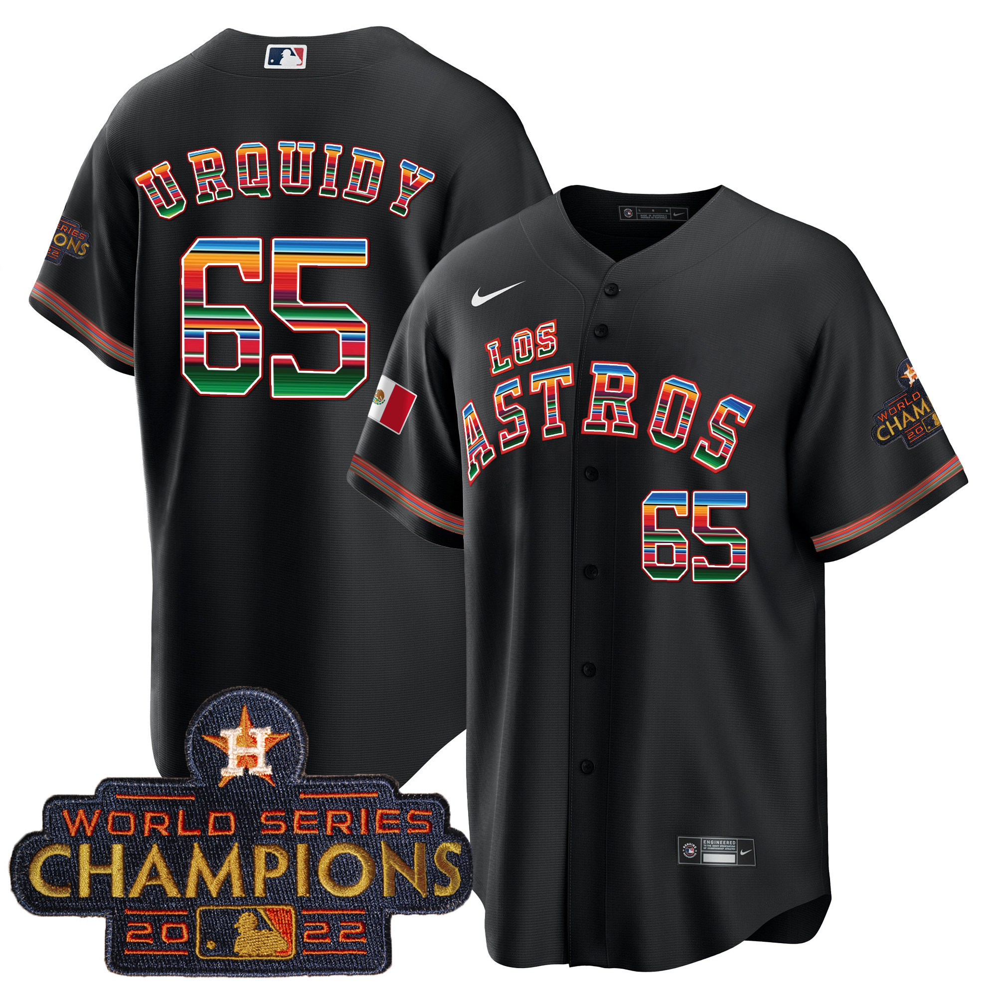Jose Urquidy Men's Houston Astros Los Houston Astros Mexico Black Jersey - All Stitched