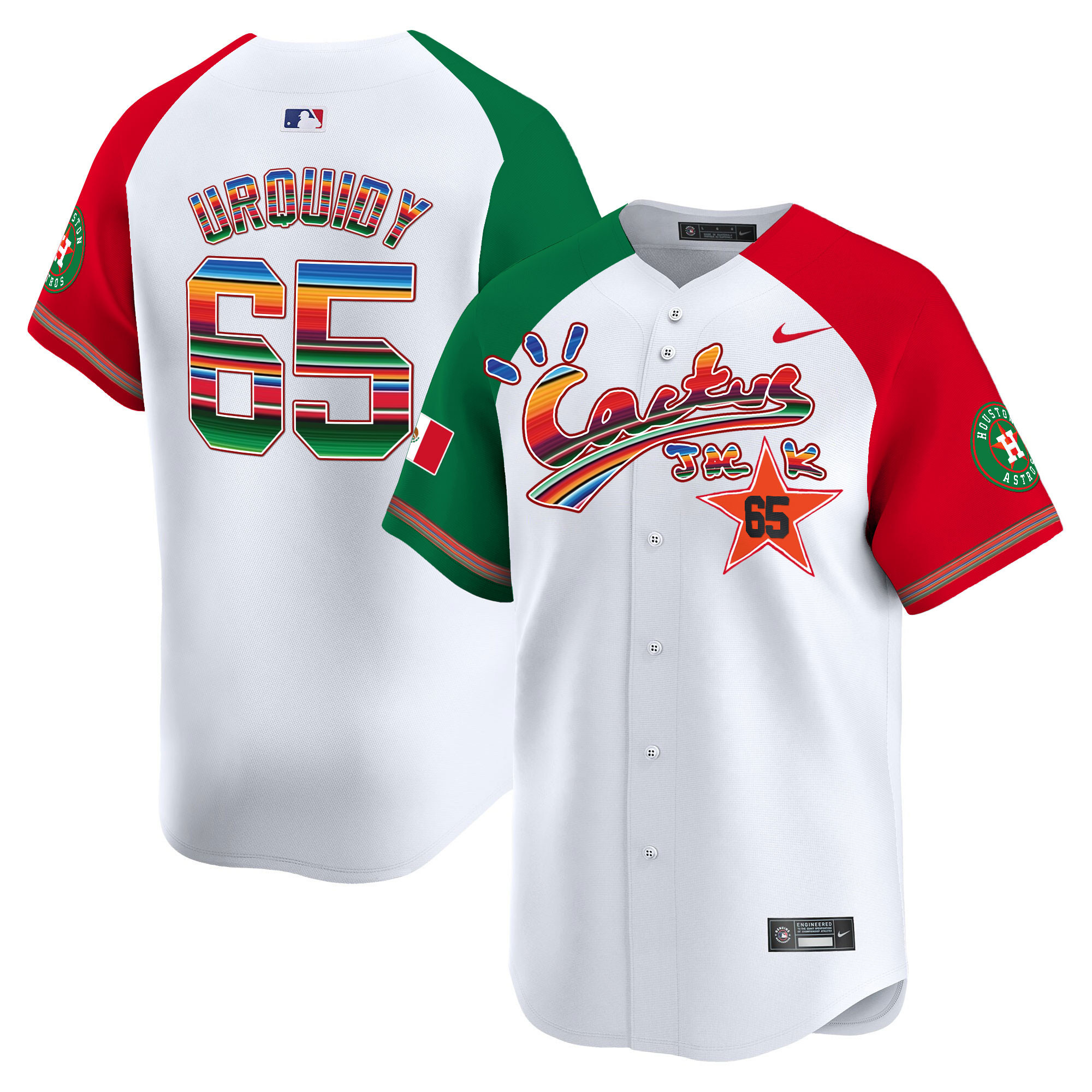 Jose Urquidy Men's Houston Astros Mexico Cactus Jack Vapor Premier Limited Alternate Jersey - All Stitched